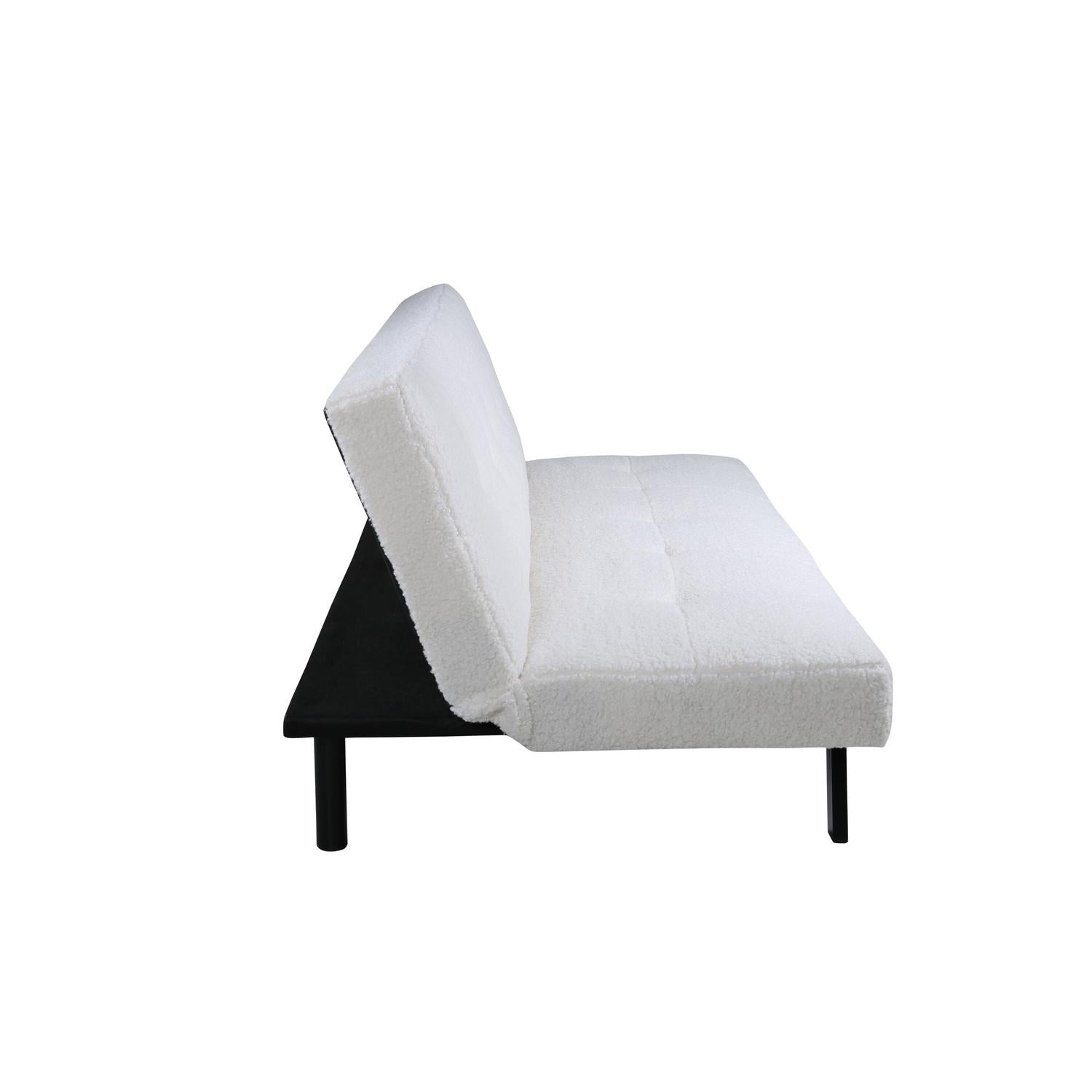 Schlafsofa Bodil aus Teddy-Bouclé - Weiß-Schlafsofa-Venture Home-le canapé
