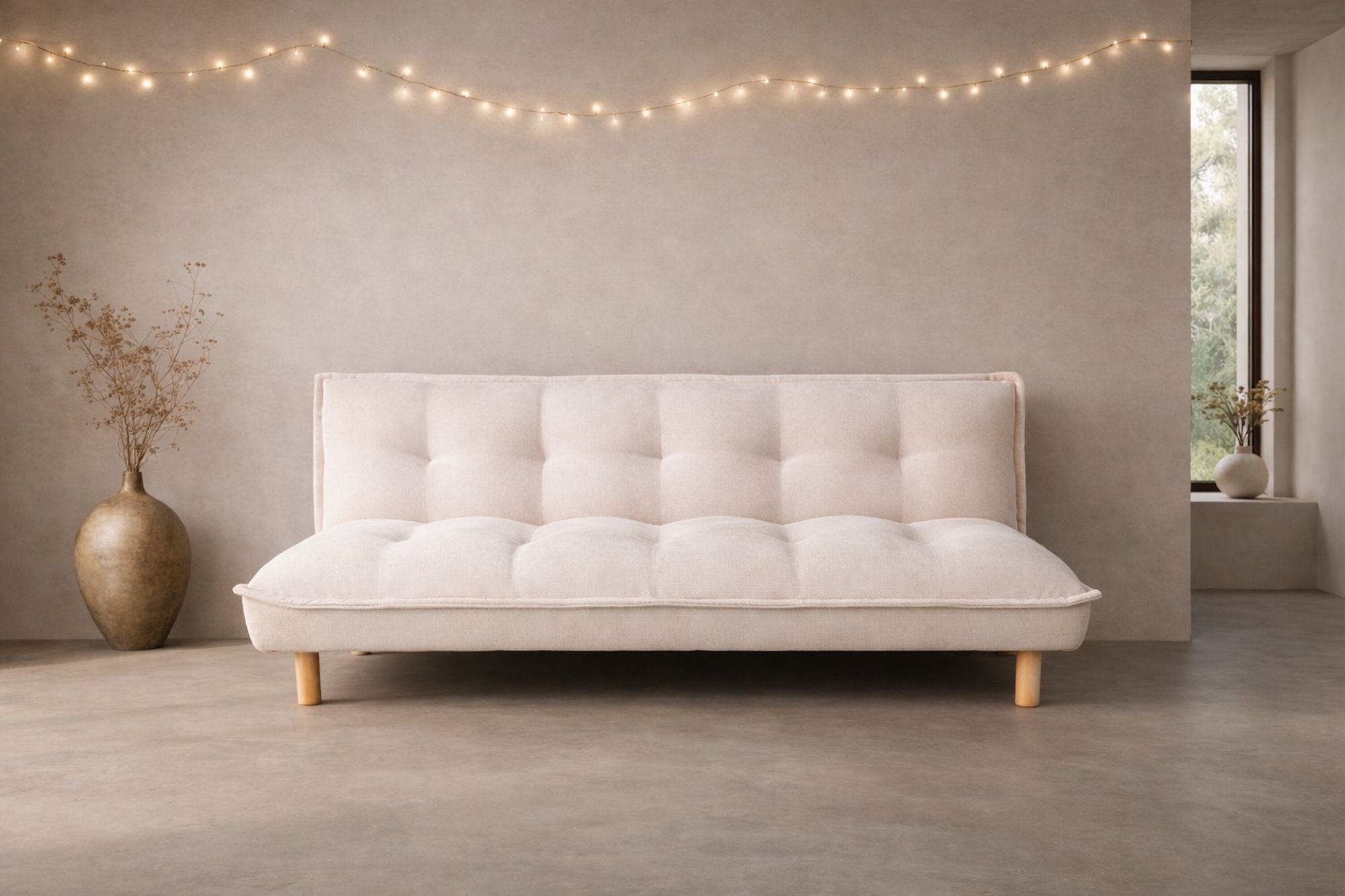 Schlafsofa Gertrud aus Cord 182cm - Beige-Schlafsofas-Venture Home-le canapé