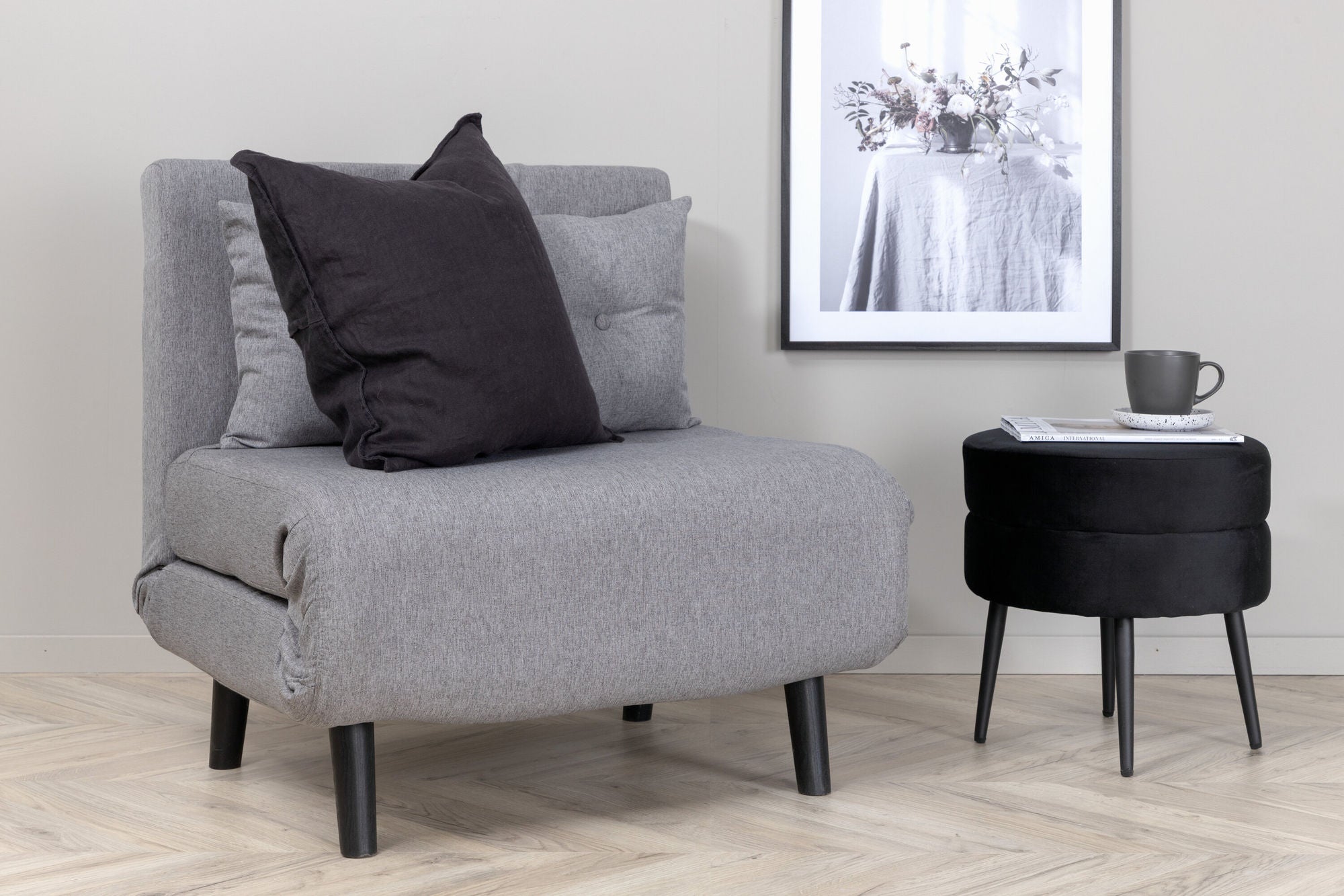 Schlafsofa Vicky aus Stoff - Grau-Schlafsofa-Venture Home-le canapé