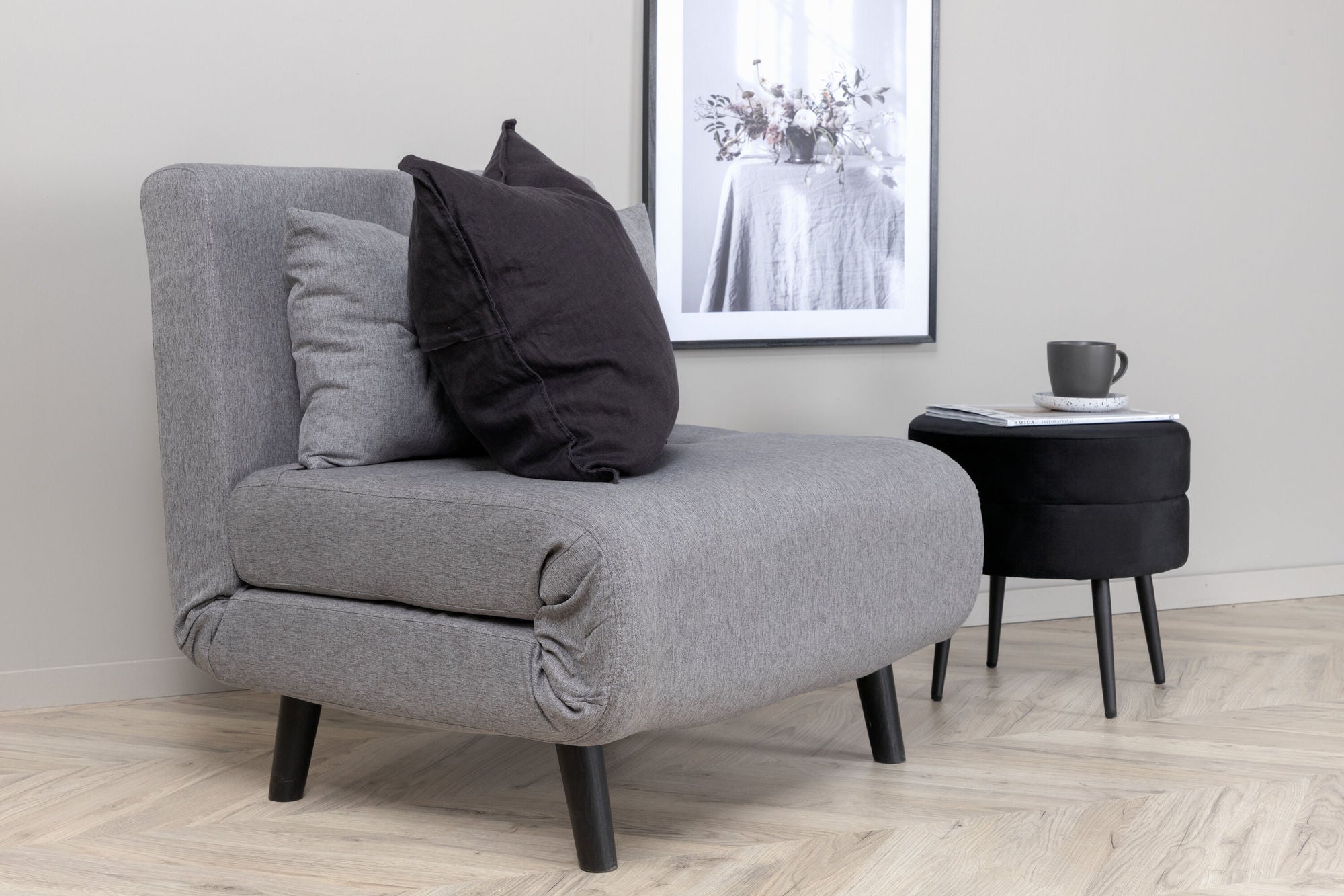 Schlafsofa Vicky aus Stoff - Grau-Schlafsofa-Venture Home-le canapé