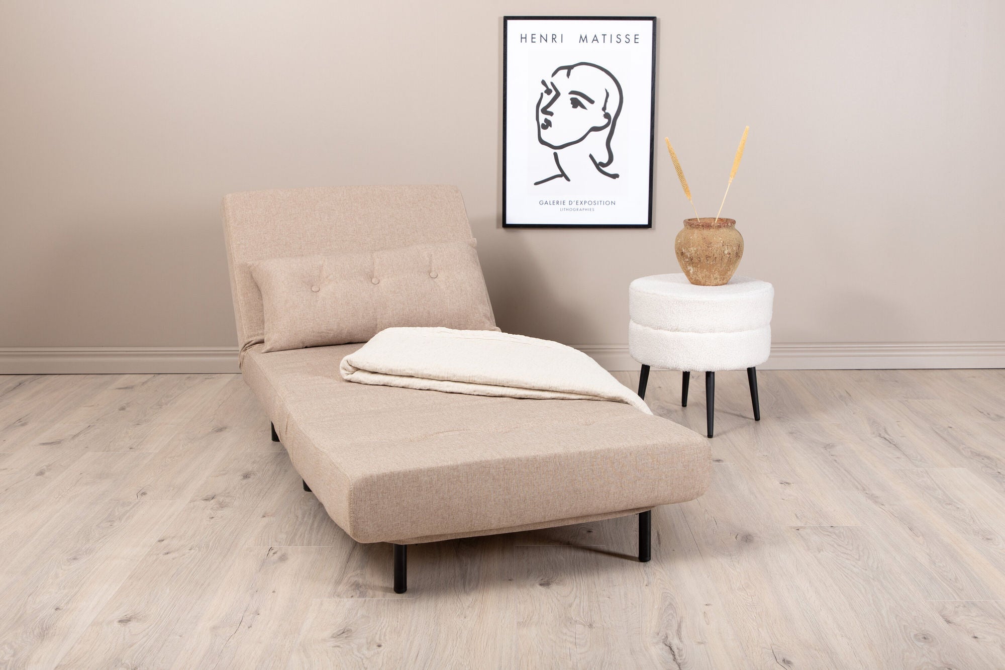 Schlafsofa Vicky aus Stoff - Hellbraun-Schlafsofa-Venture Home-le canapé