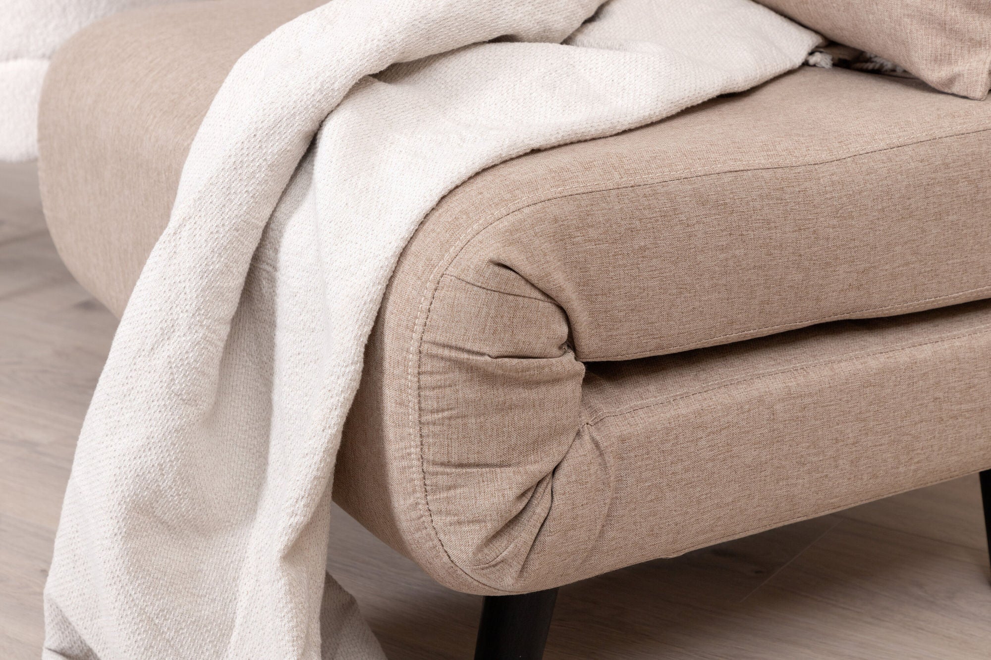 Schlafsofa Vicky aus Stoff - Hellbraun-Schlafsofa-Venture Home-le canapé