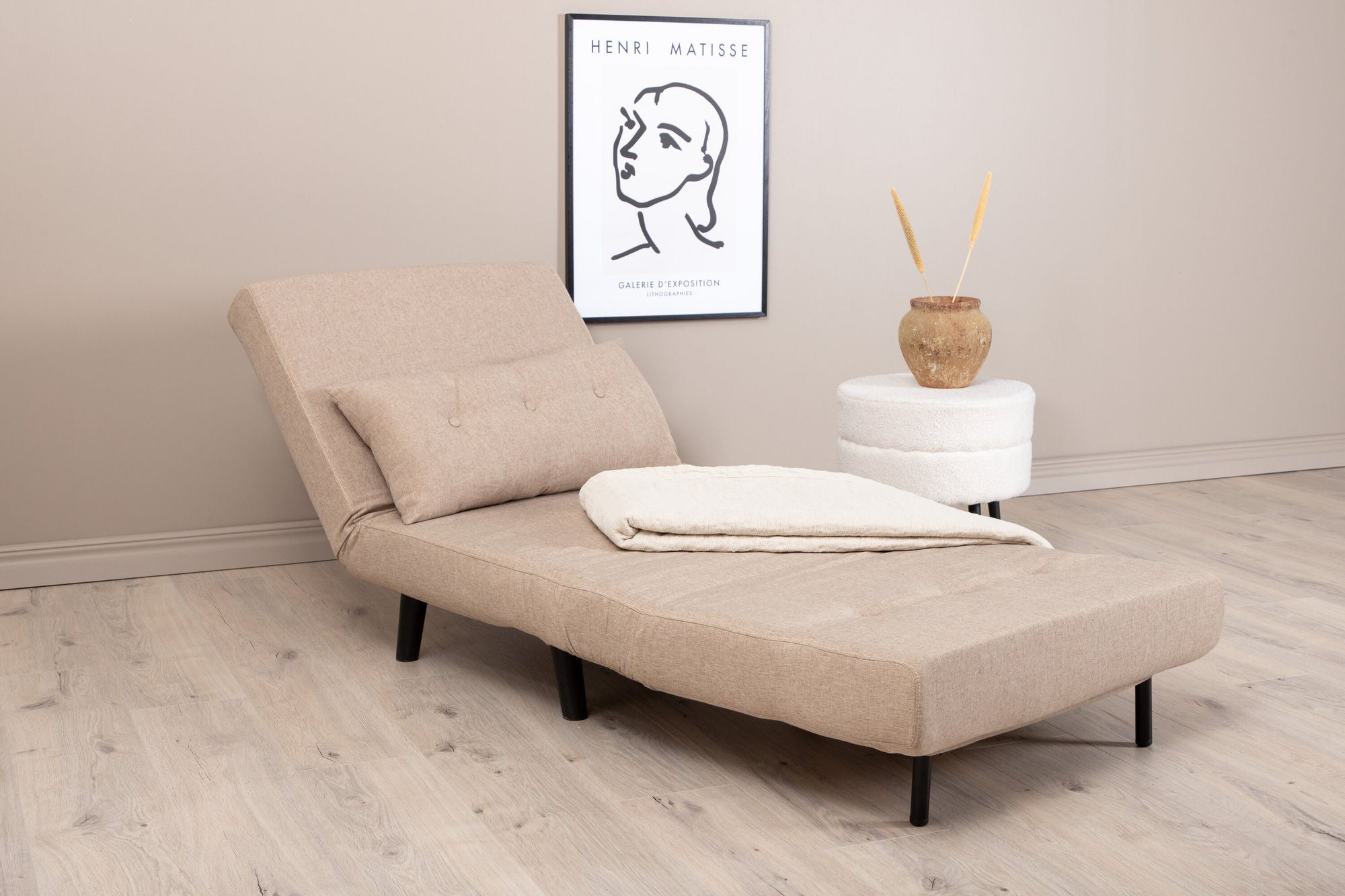 Schlafsofa Vicky aus Stoff - Hellbraun-Schlafsofa-Venture Home-le canapé