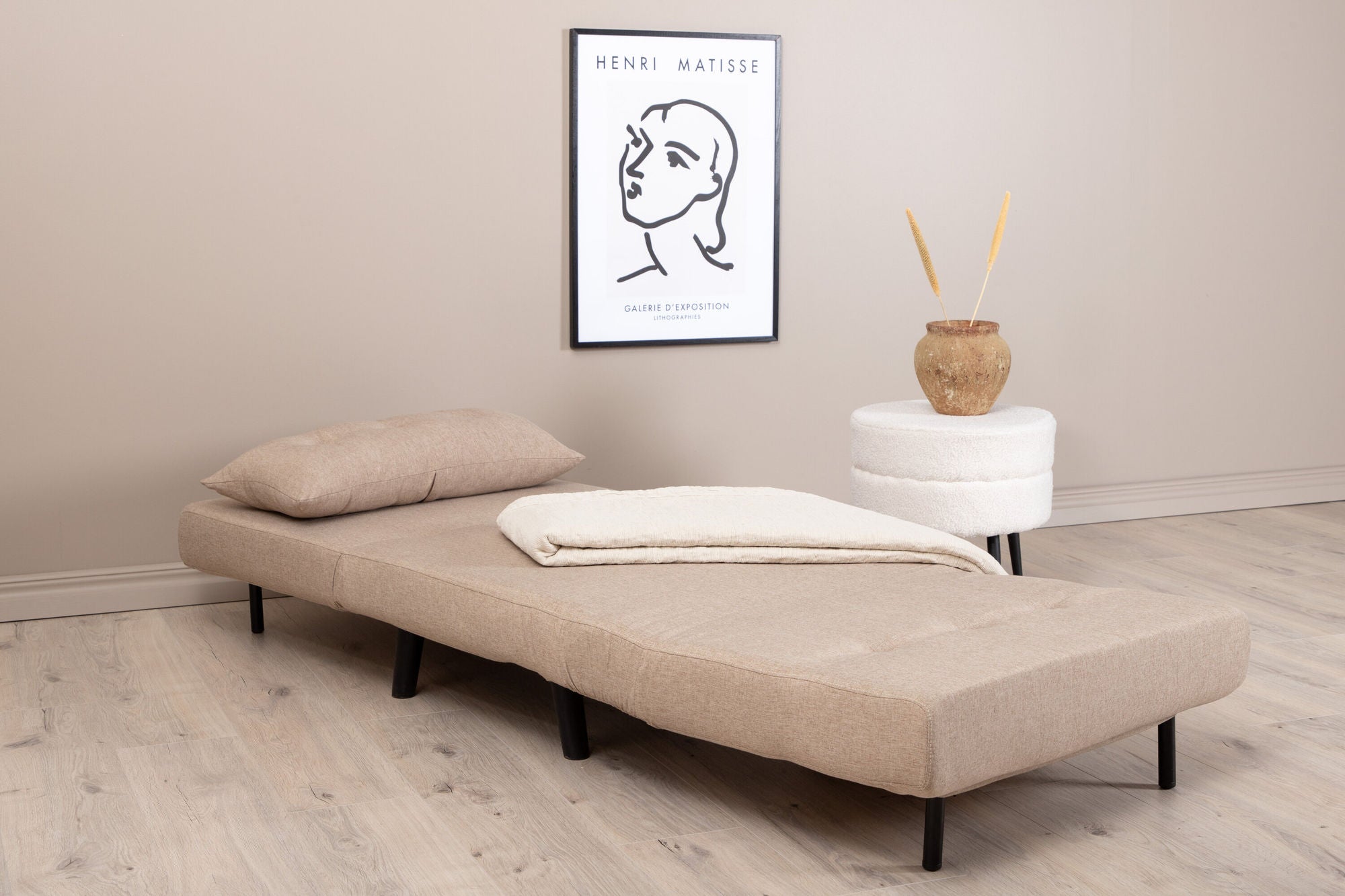 Schlafsofa Vicky aus Stoff - Hellbraun-Schlafsofa-Venture Home-le canapé
