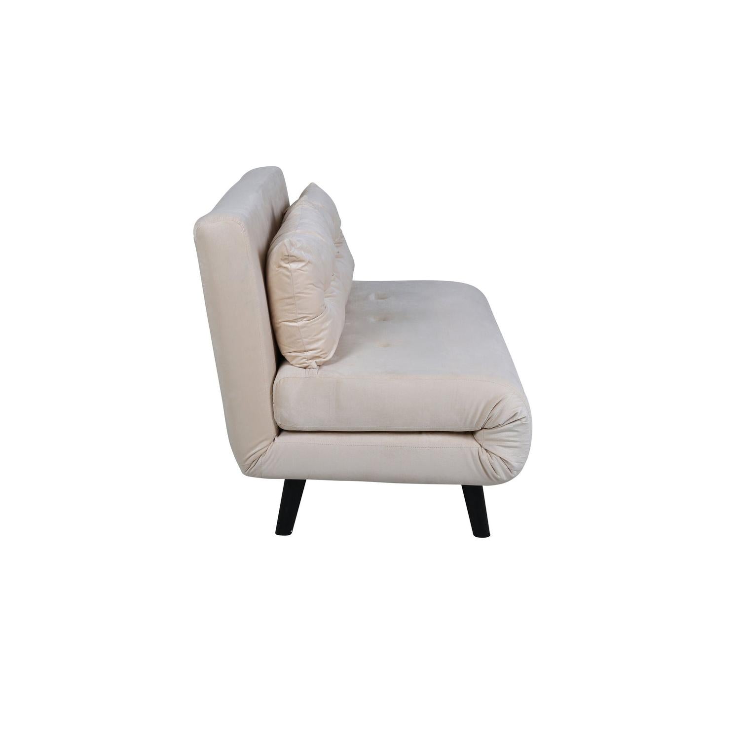 Schlafsofa Vicky Doppel aus Samt - Beige-Schlafsofas-Venture Home-le canapé