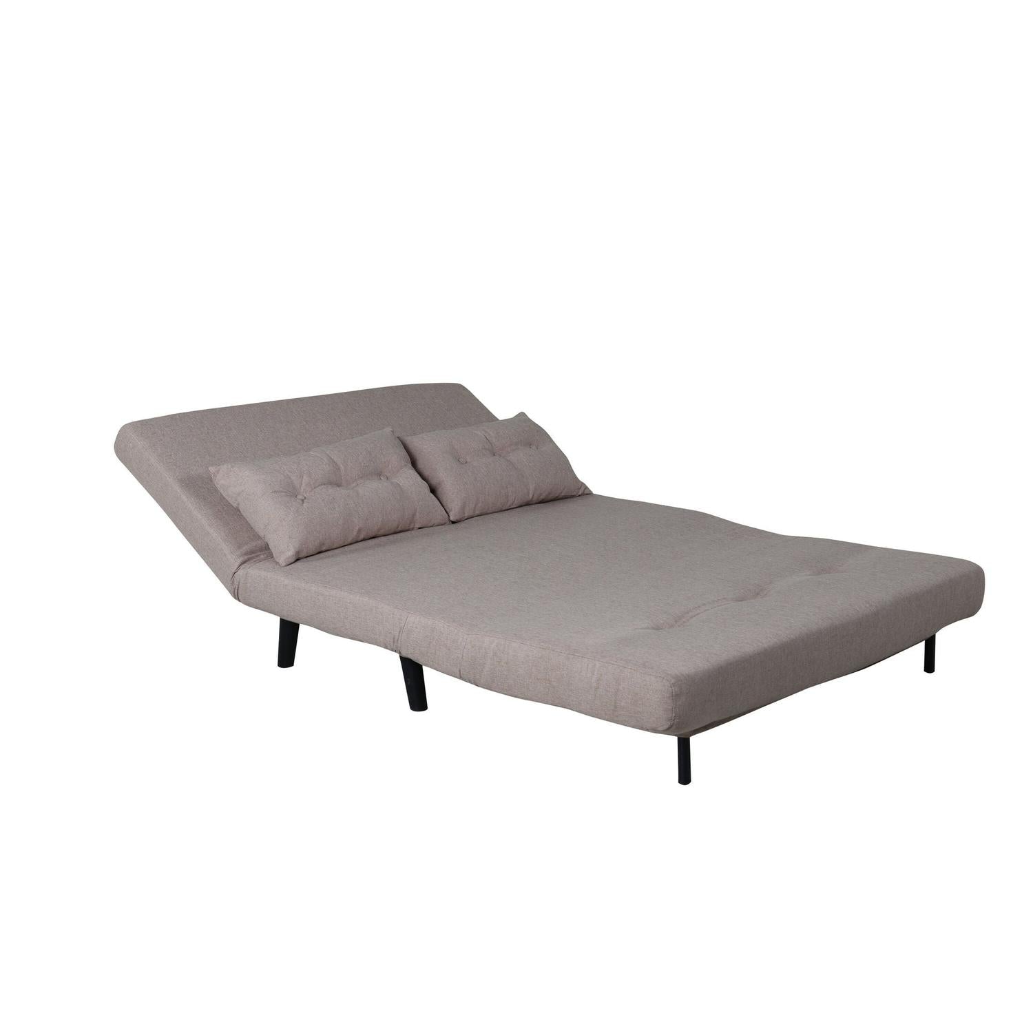 Schlafsofa Vicky Doppel aus Stoff - Hellbraun-Schlafsofas-Venture Home-le canapé