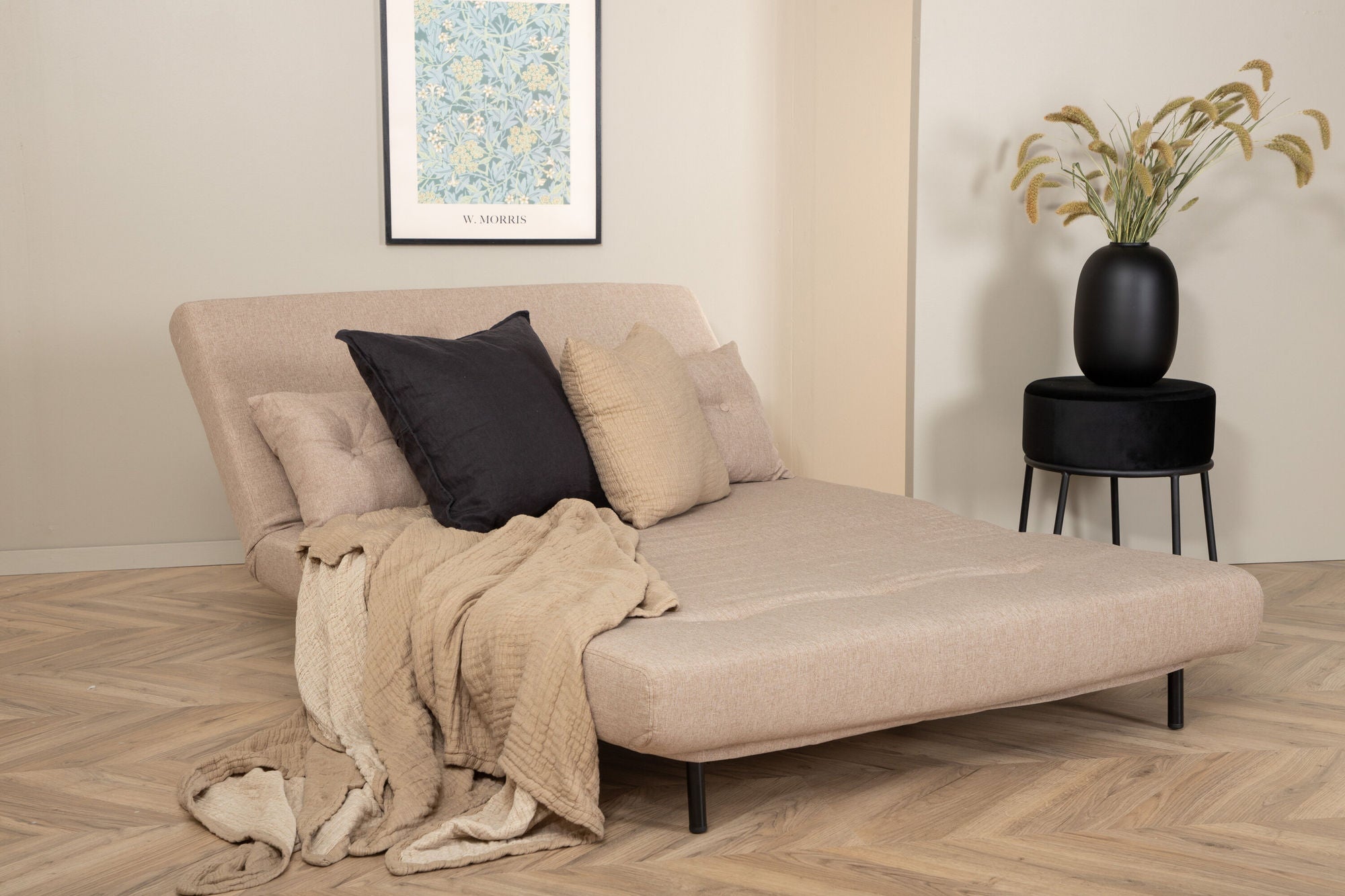 Schlafsofa Vicky Doppel aus Stoff - Hellbraun-Schlafsofas-Venture Home-le canapé