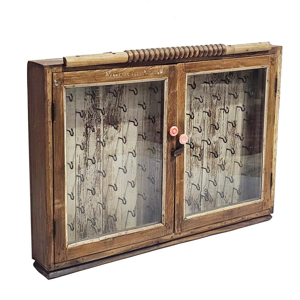 Schlüsselschrank Vintage 92cm mit Glastüren-Schlüsselschränke-Trademark Living-le canapé