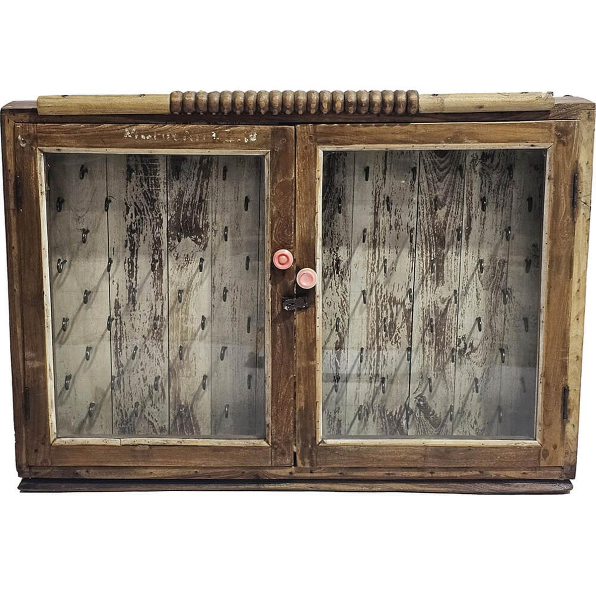 Schlüsselschrank Vintage 92cm mit Glastüren-Schlüsselschränke-Trademark Living-le canapé