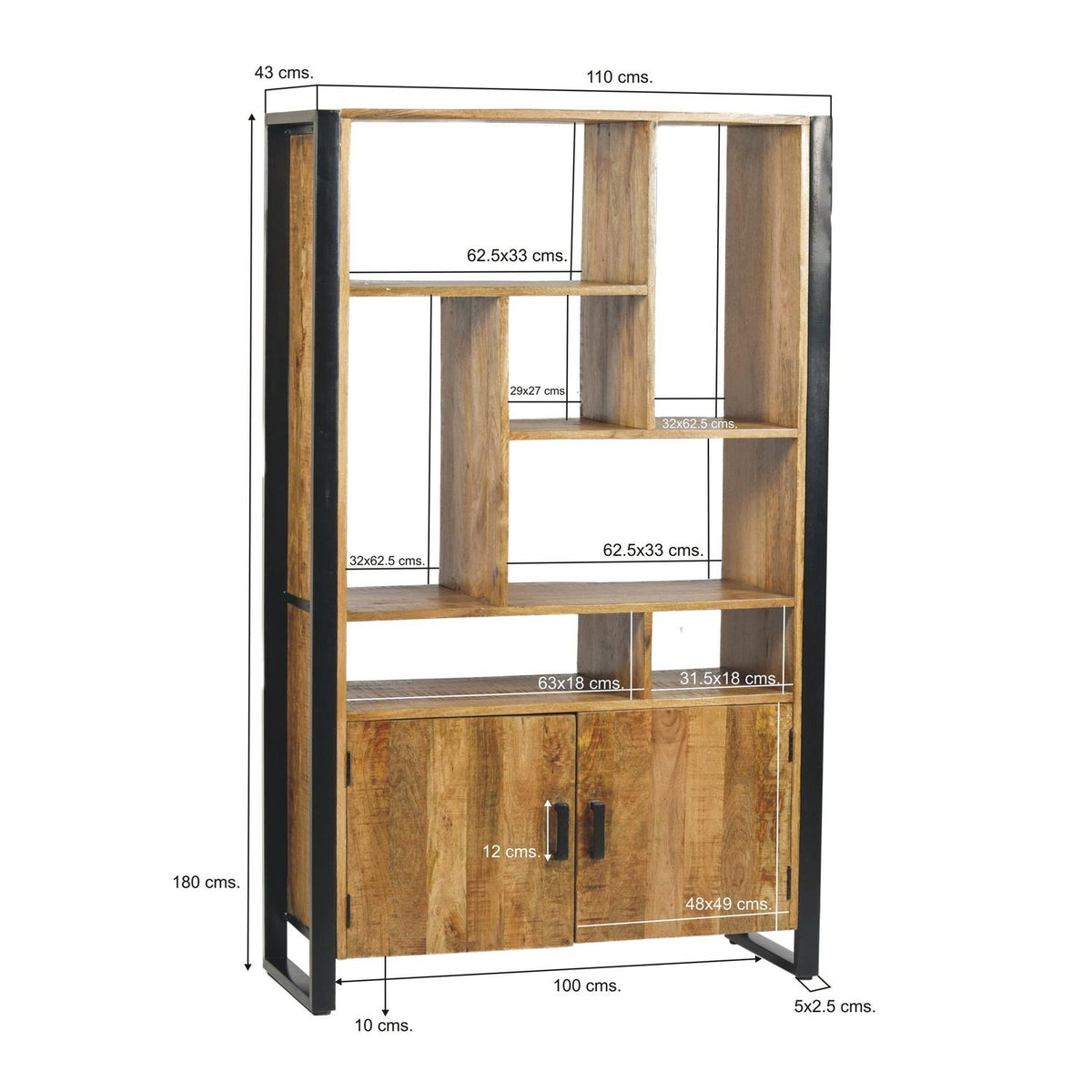 Schrank Nairobi 180cm aus Massivholz - Braun-Livingfurn-le canapé