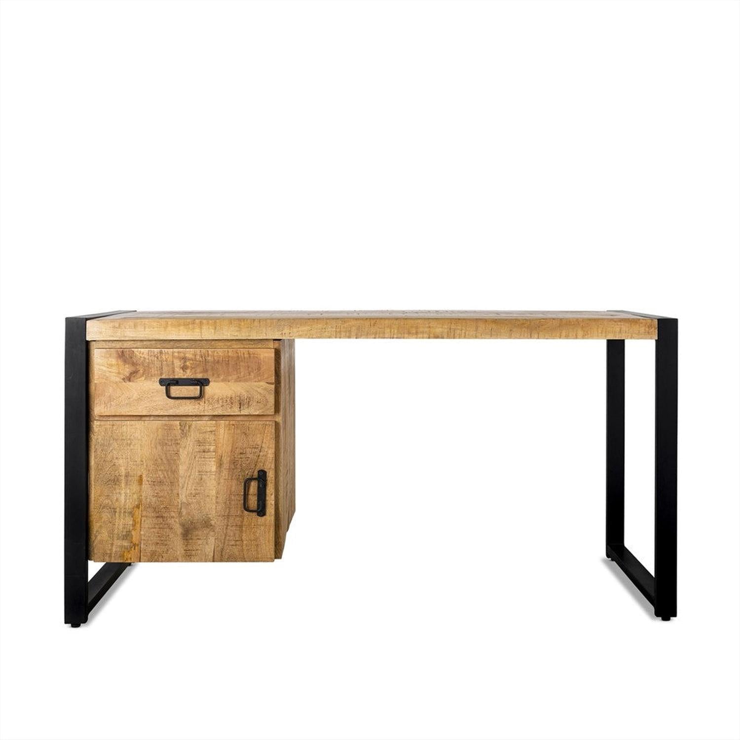 Schreibtisch Britt mit Schublade und Tür 145cm - Hellbraun-Schreibtische-Benoa-le canapé