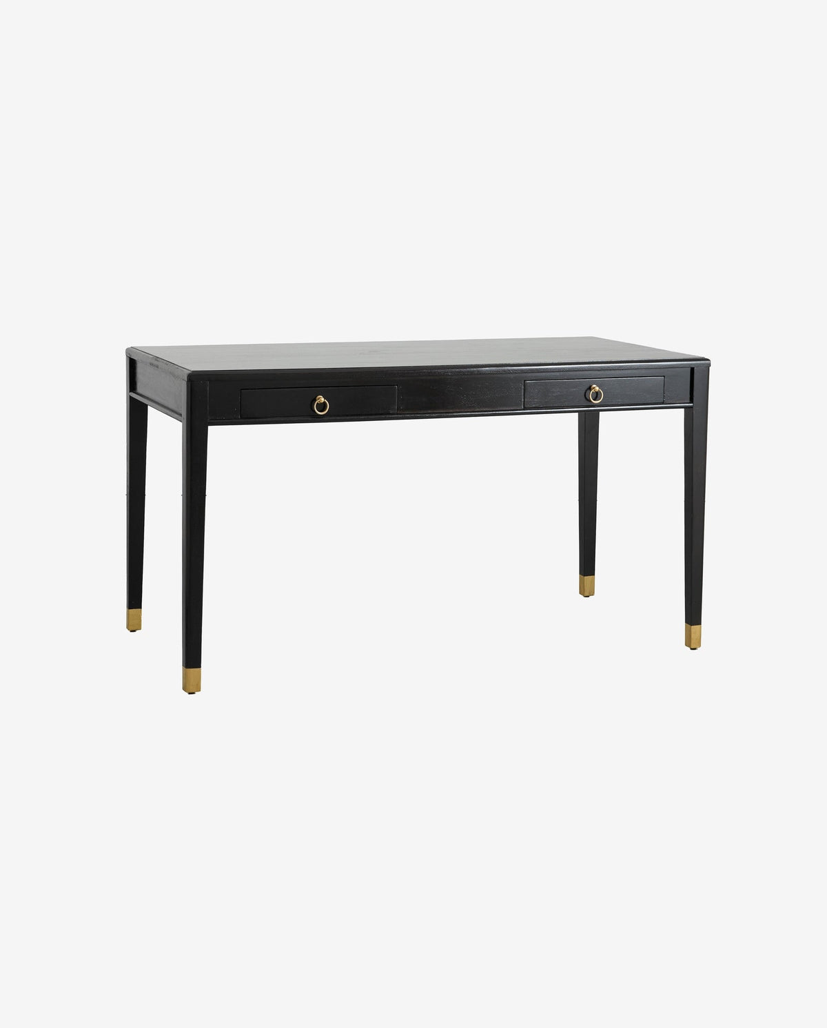 Schreibtisch EMS 140cm aus Massivholz mit 2 Schubladen - Schwarz-Schreibtische-Nordal A/S-le canapé