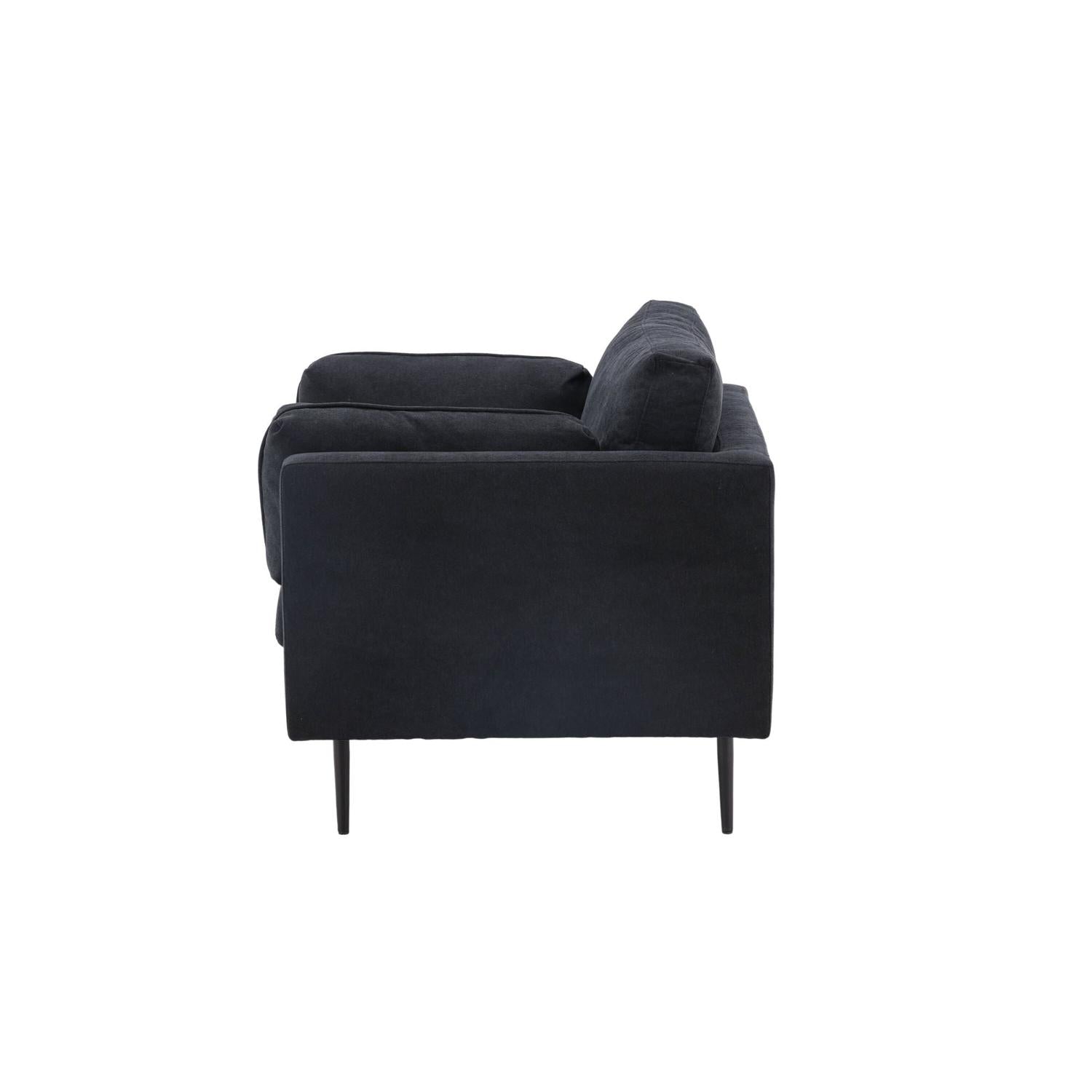 Sessel Boom aus Leinen - Schwarz-Sessel-Venture Home-le canapé
