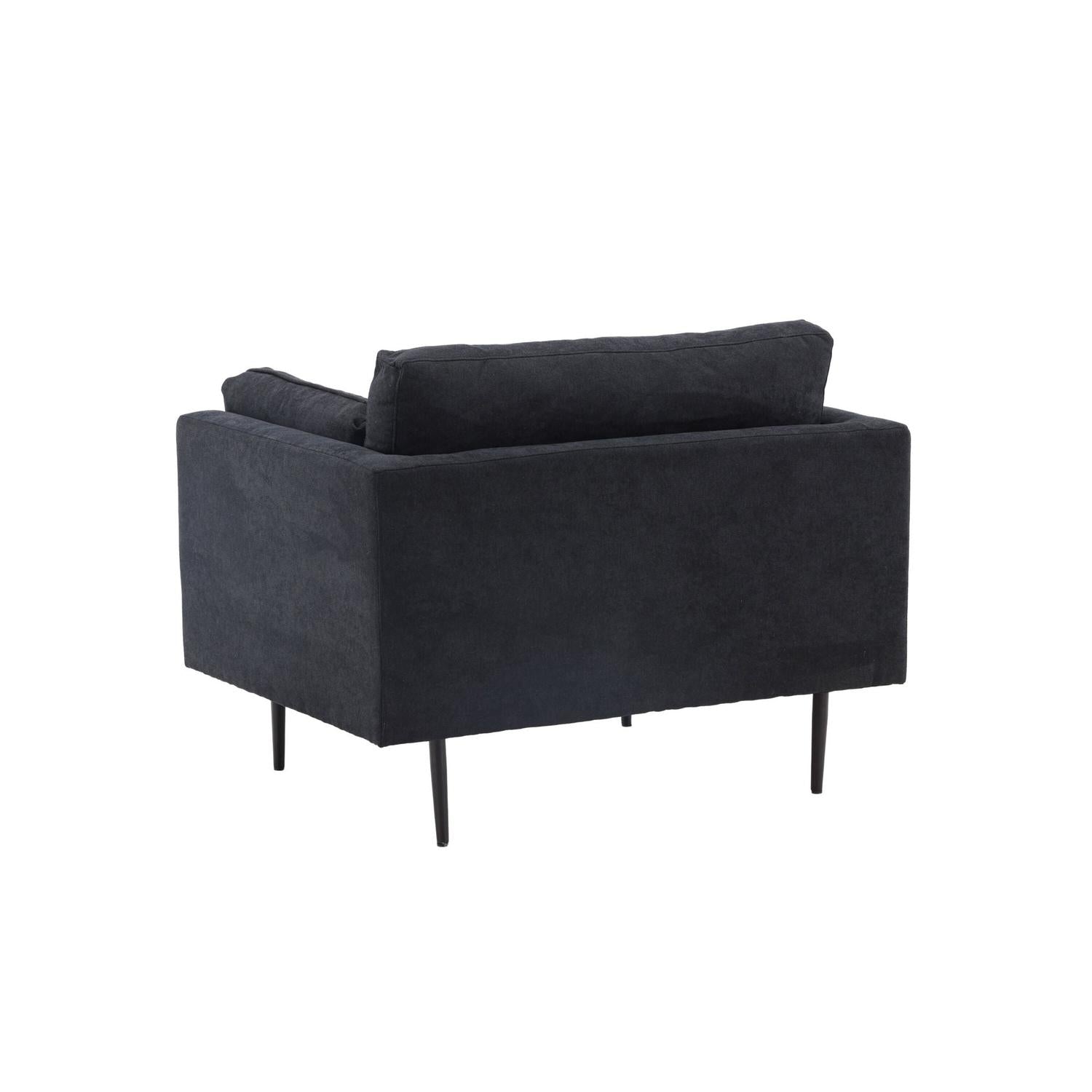 Sessel Boom aus Leinen - Schwarz-Sessel-Venture Home-le canapé
