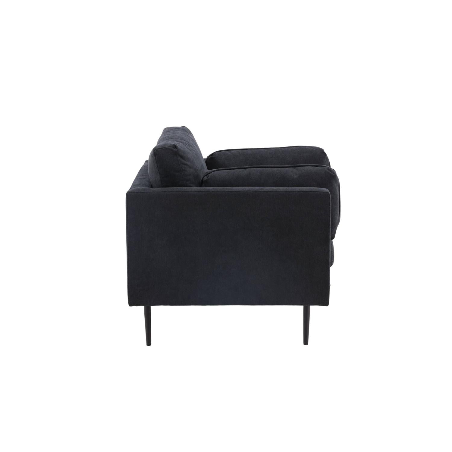 Sessel Boom aus Leinen - Schwarz-Sessel-Venture Home-le canapé