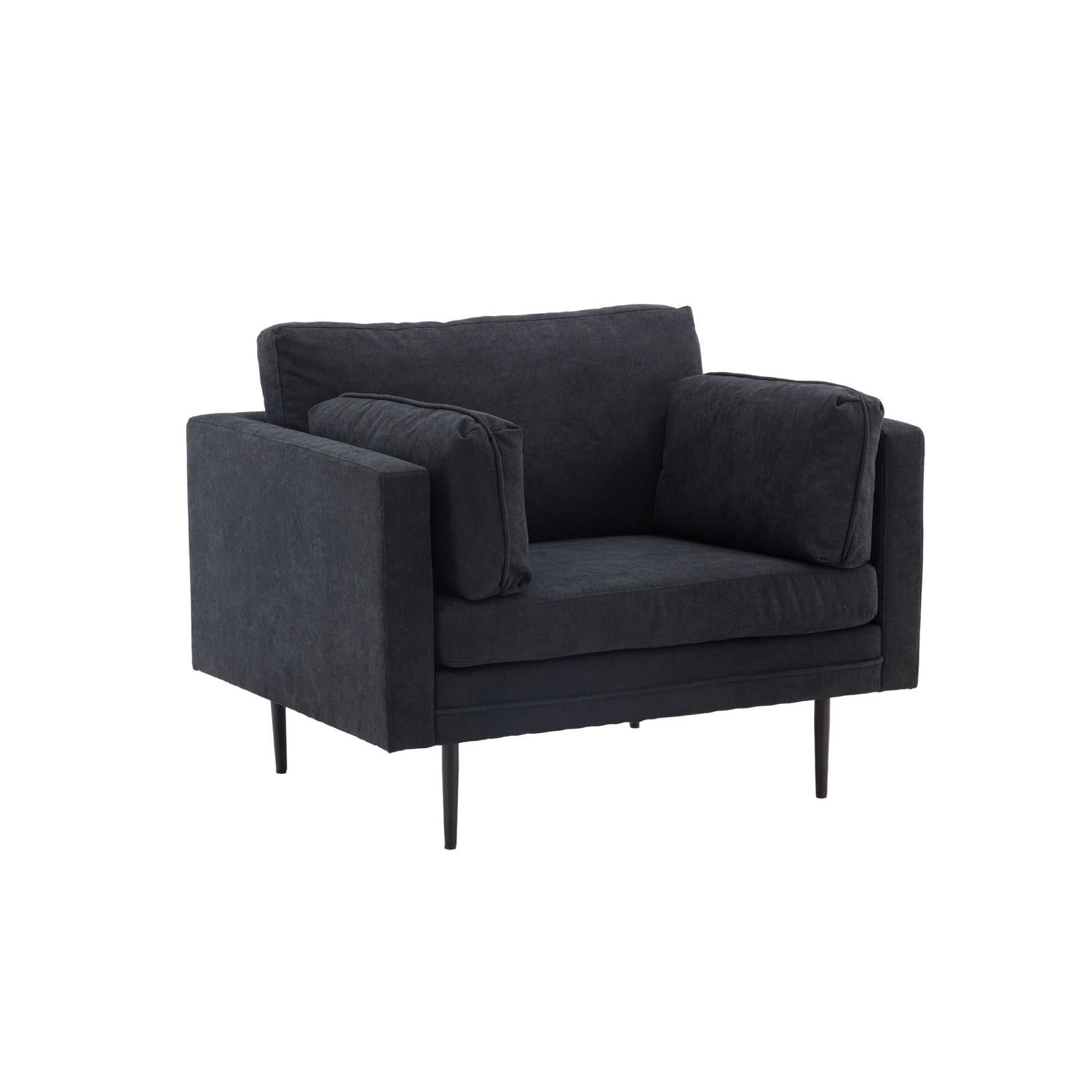 Sessel Boom aus Leinen - Schwarz-Sessel-Venture Home-le canapé