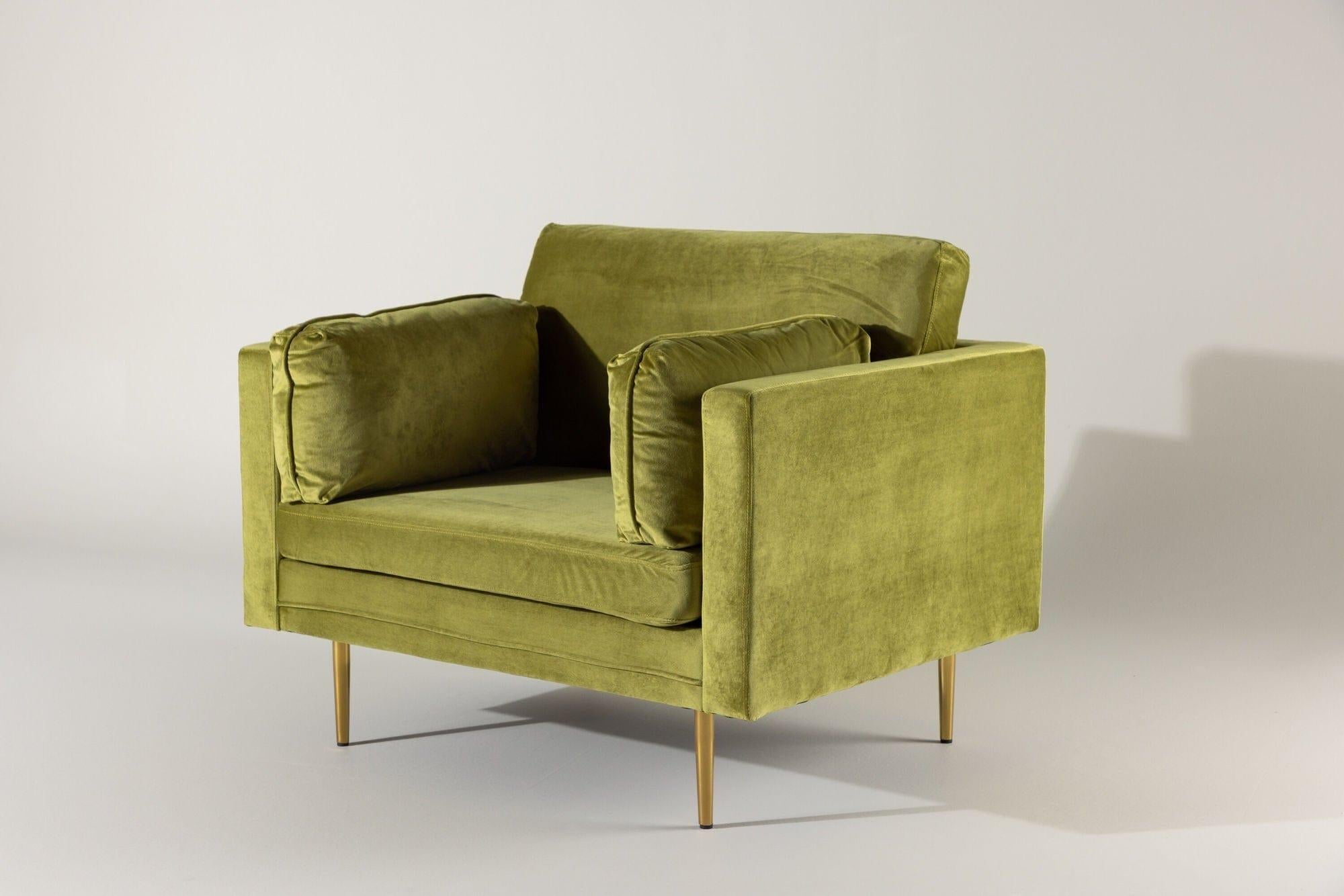Sessel Boom aus Samt - Grün-Sessel-Venture Home-le canapé