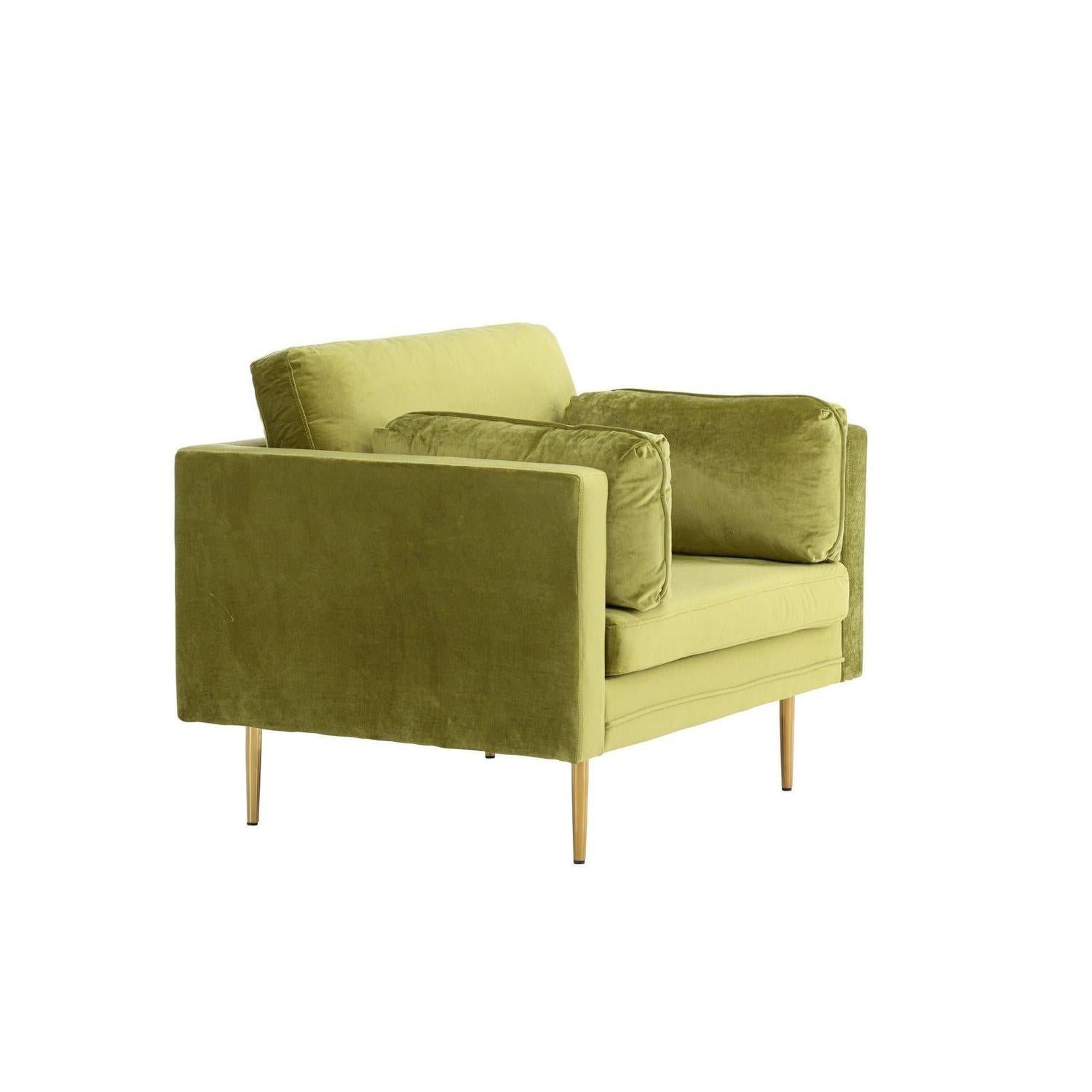 Sessel Boom aus Samt - Grün-Sessel-Venture Home-le canapé
