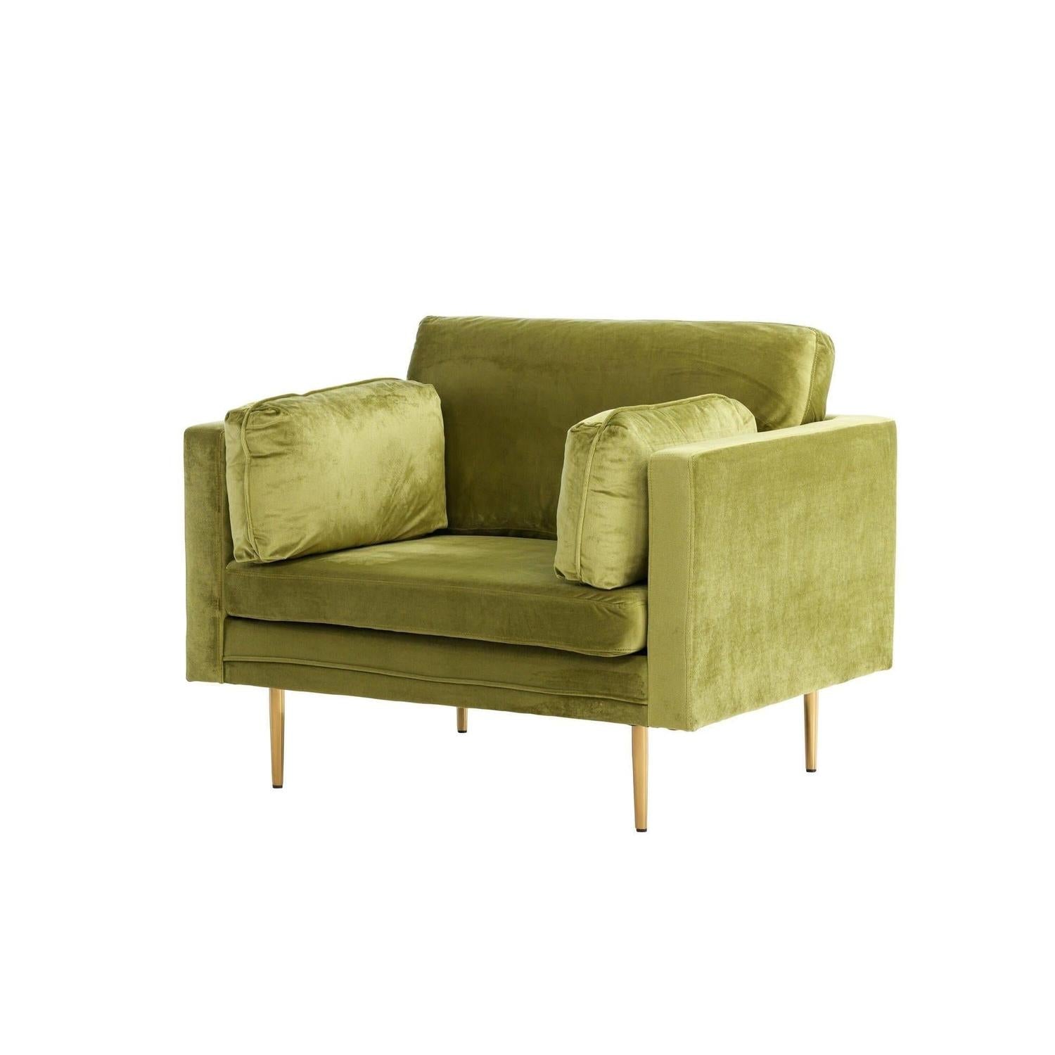 Sessel Boom aus Samt - Grün-Sessel-Venture Home-le canapé
