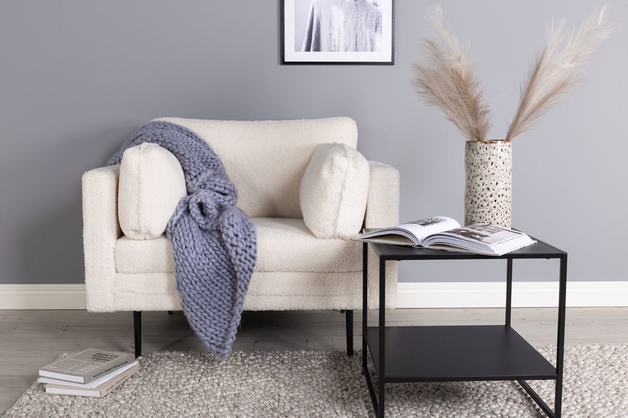 Sessel Boom aus Teddy- Bouclé - Creme-Sessel-Venture Home-le canapé