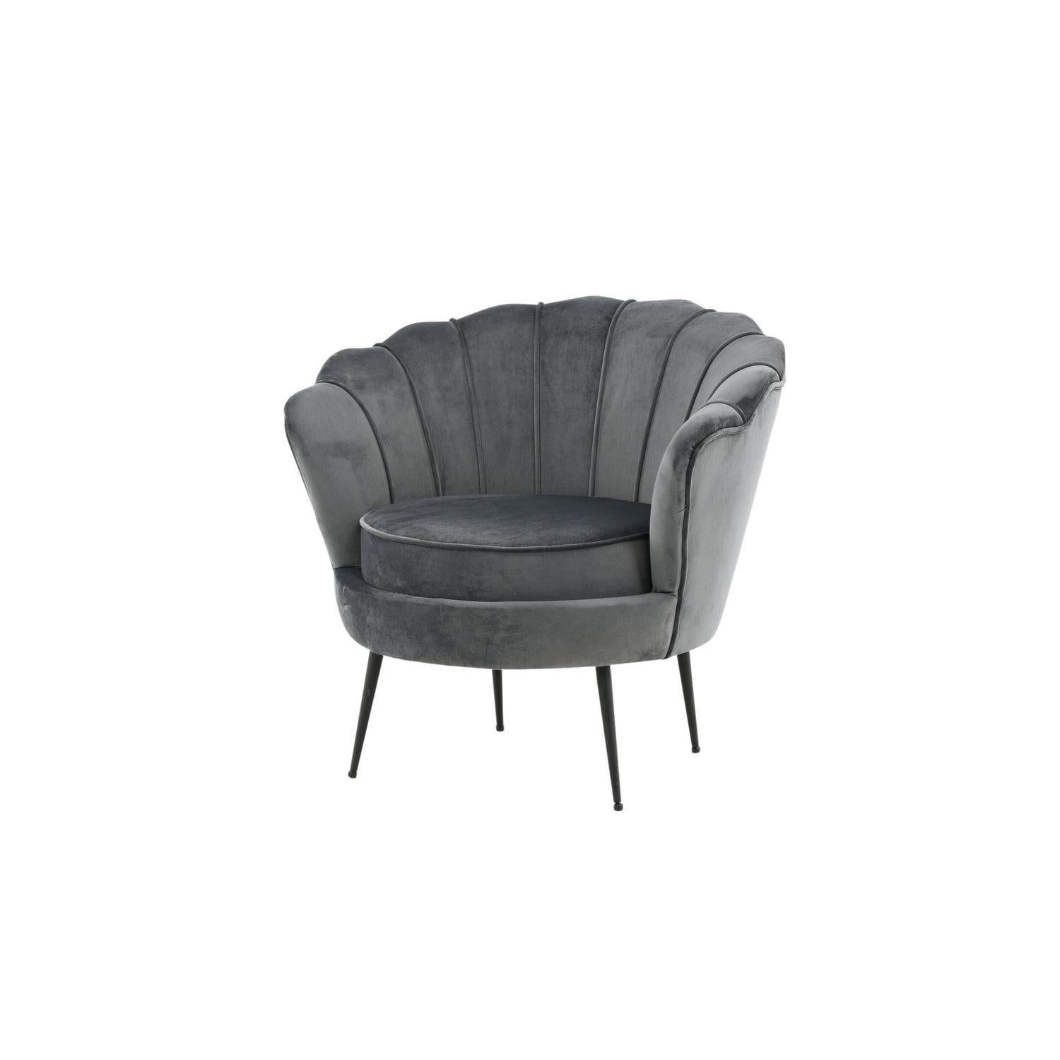 Sessel Calais aus Samt - Dunkelgrau-Loungesessel-Venture Home-le canapé