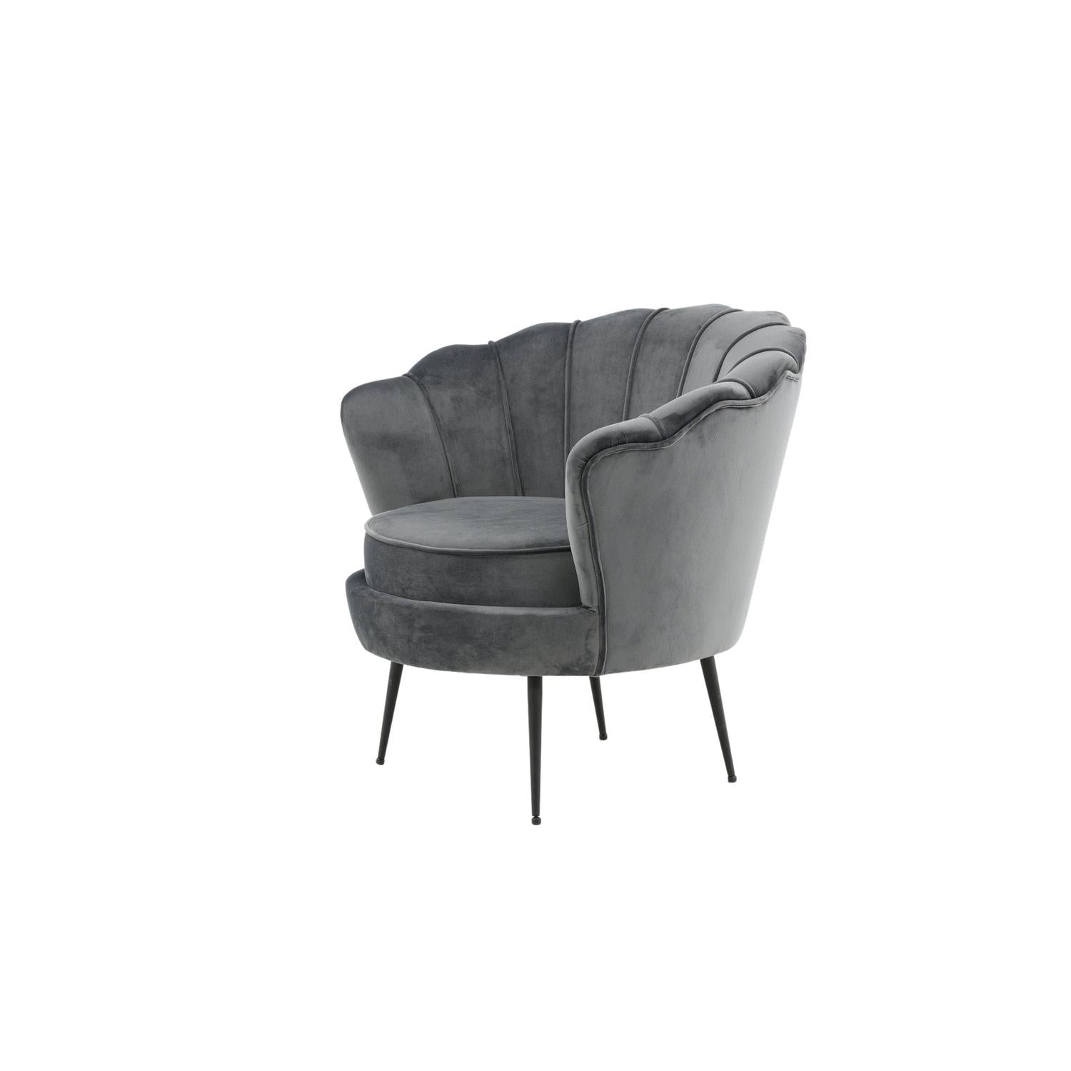 Sessel Calais aus Samt - Dunkelgrau-Loungesessel-Venture Home-le canapé