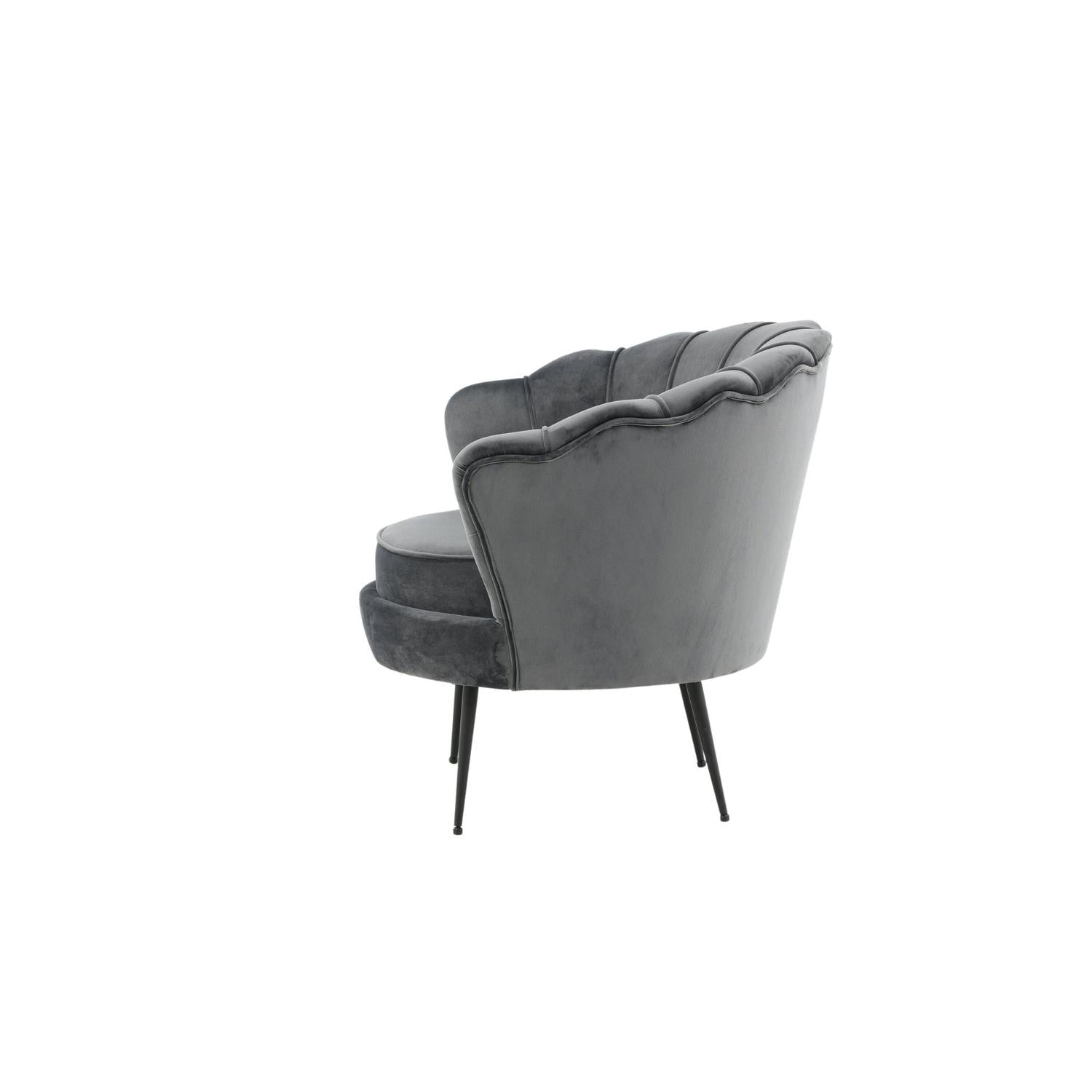 Sessel Calais aus Samt - Dunkelgrau-Loungesessel-Venture Home-le canapé
