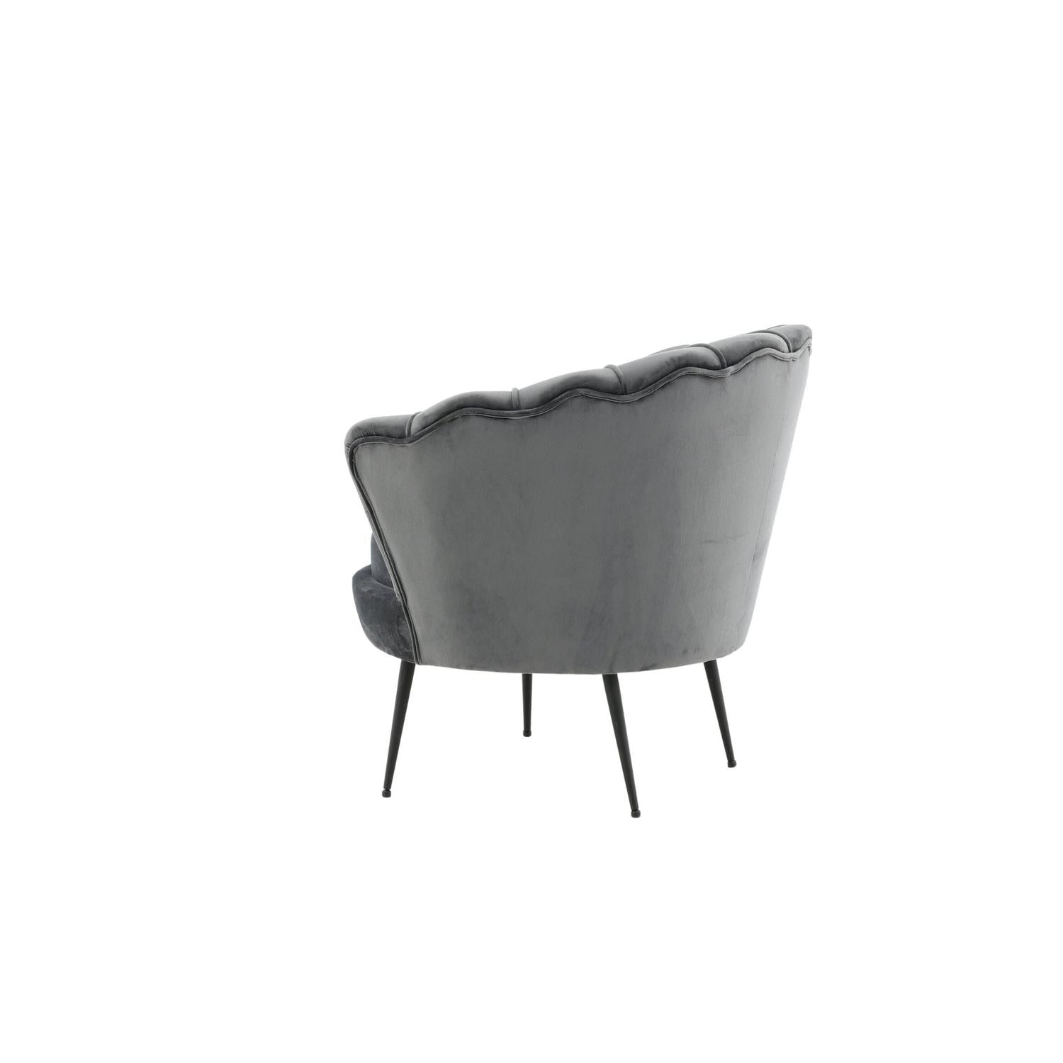 Sessel Calais aus Samt - Dunkelgrau-Loungesessel-Venture Home-le canapé