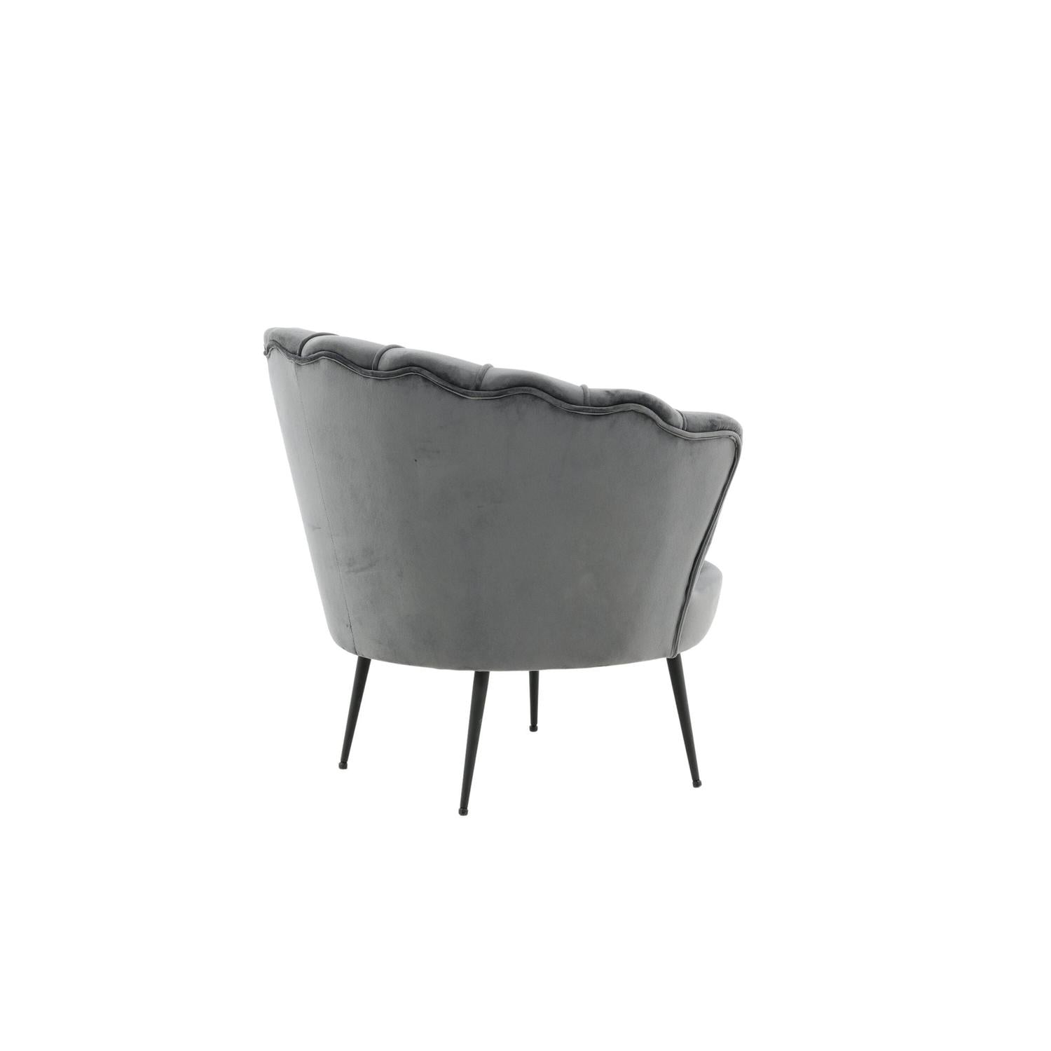 Sessel Calais aus Samt - Dunkelgrau-Loungesessel-Venture Home-le canapé