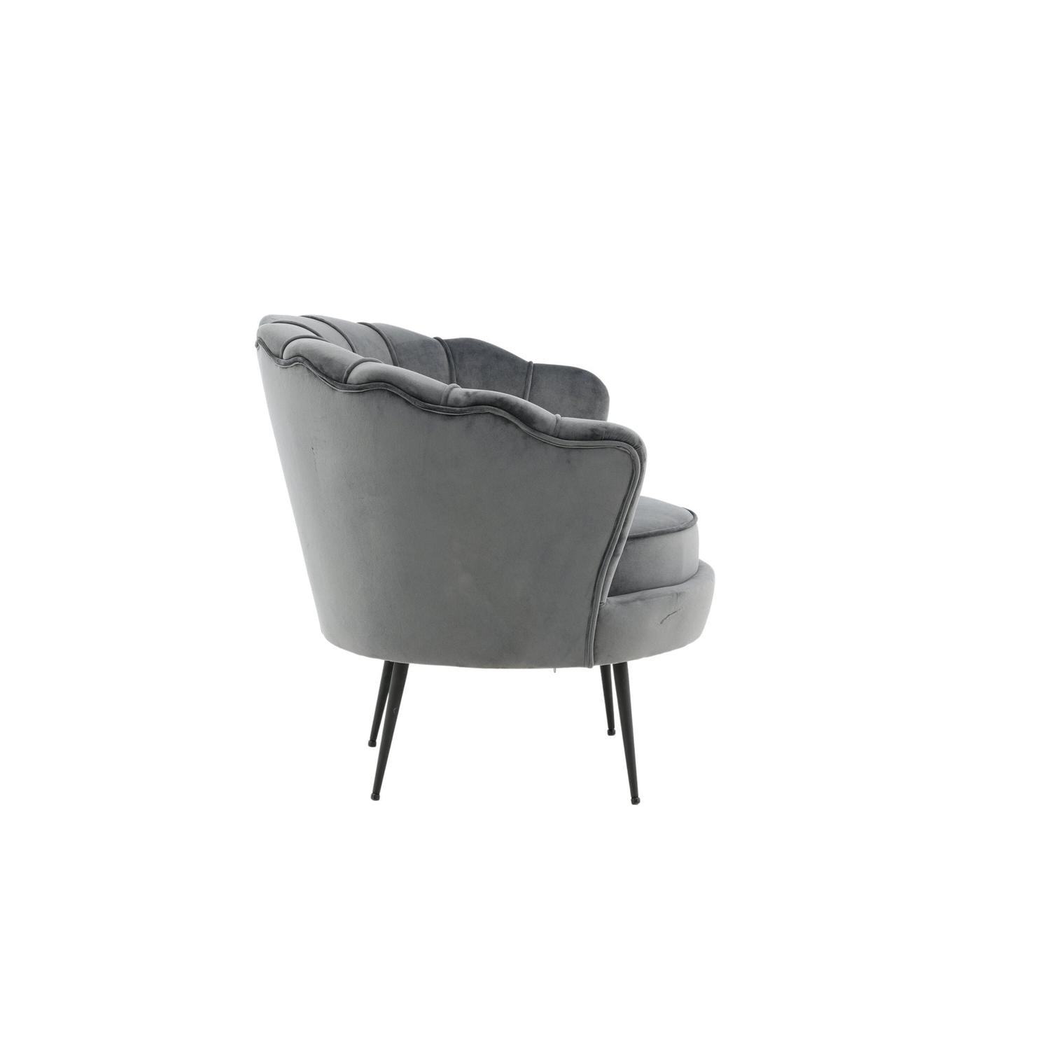 Sessel Calais aus Samt - Dunkelgrau-Loungesessel-Venture Home-le canapé