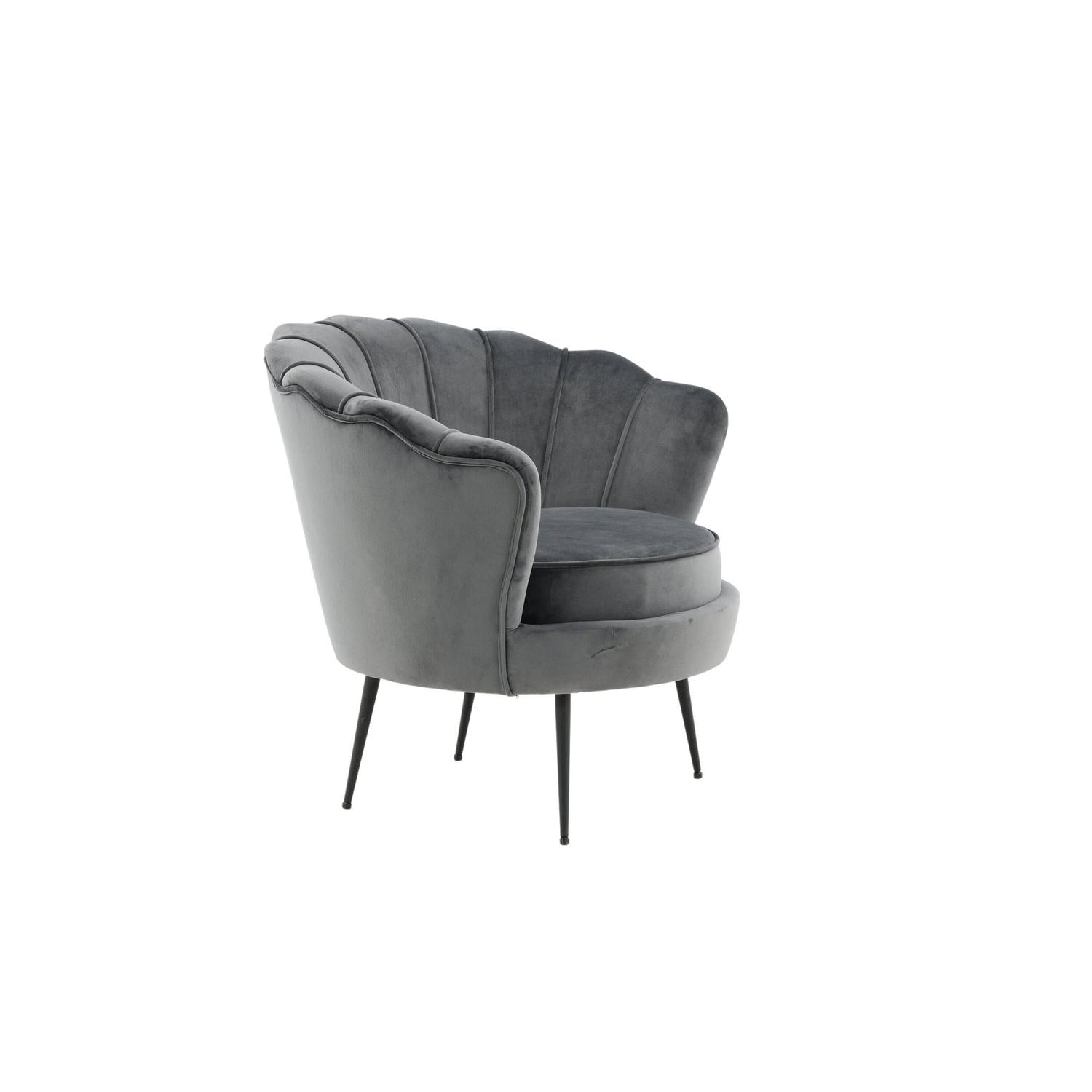 Sessel Calais aus Samt - Dunkelgrau-Loungesessel-Venture Home-le canapé