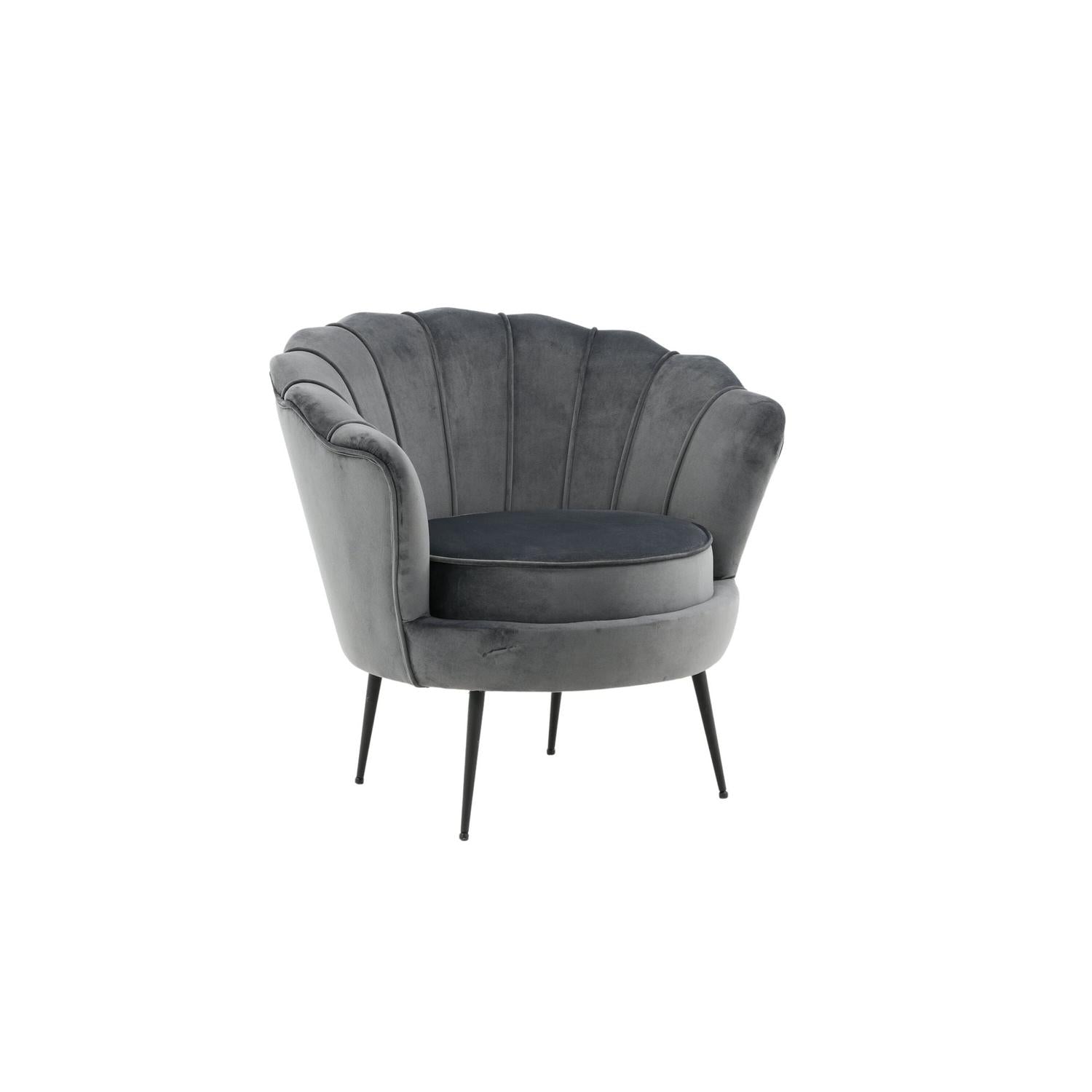 Sessel Calais aus Samt - Dunkelgrau-Loungesessel-Venture Home-le canapé