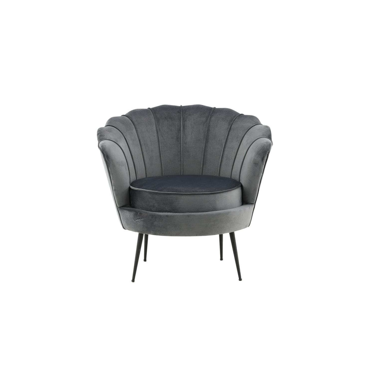 Sessel Calais aus Samt - Dunkelgrau-Loungesessel-Venture Home-le canapé