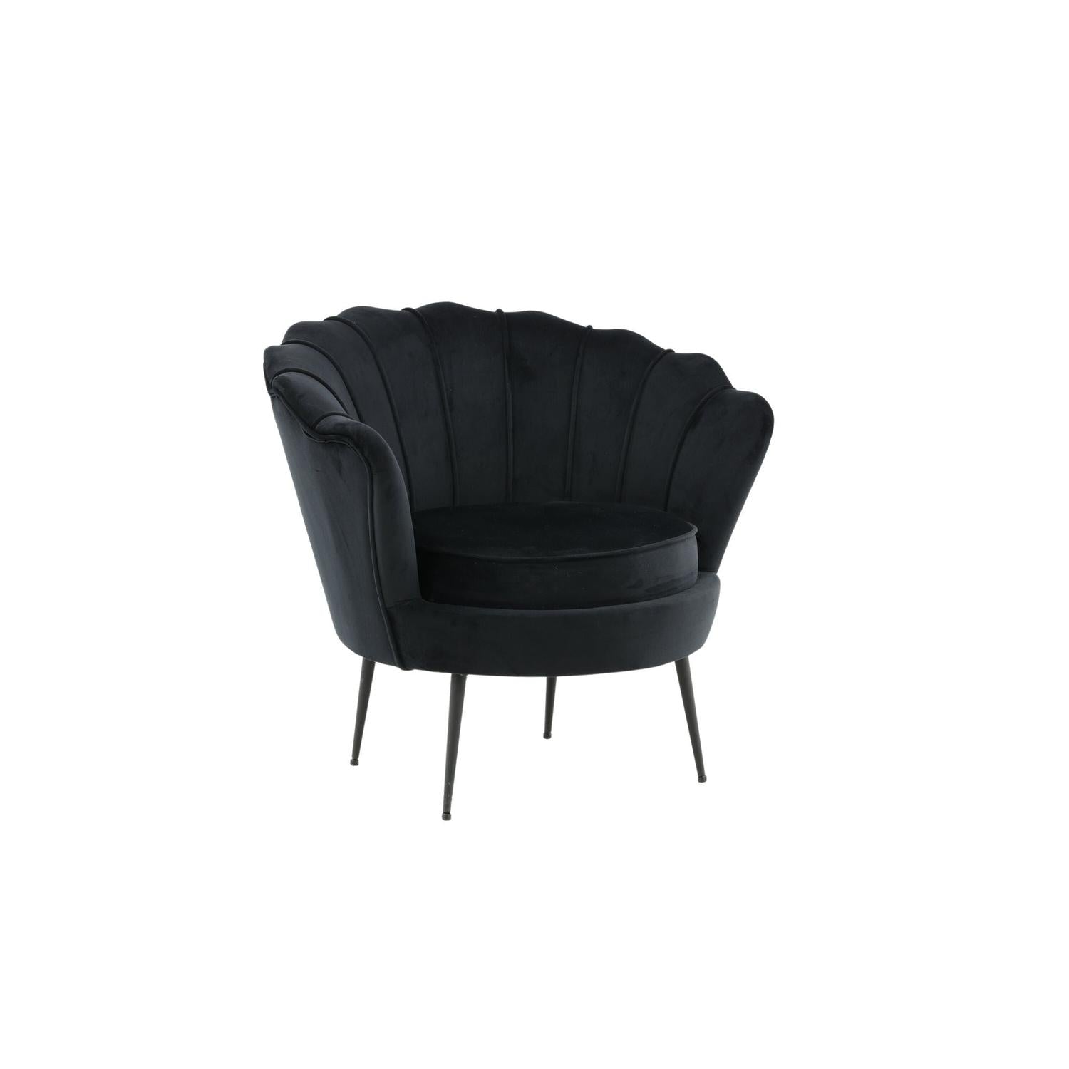 Sessel Calais aus Samt - Schwarz-Loungesessel-Venture Home-le canapé