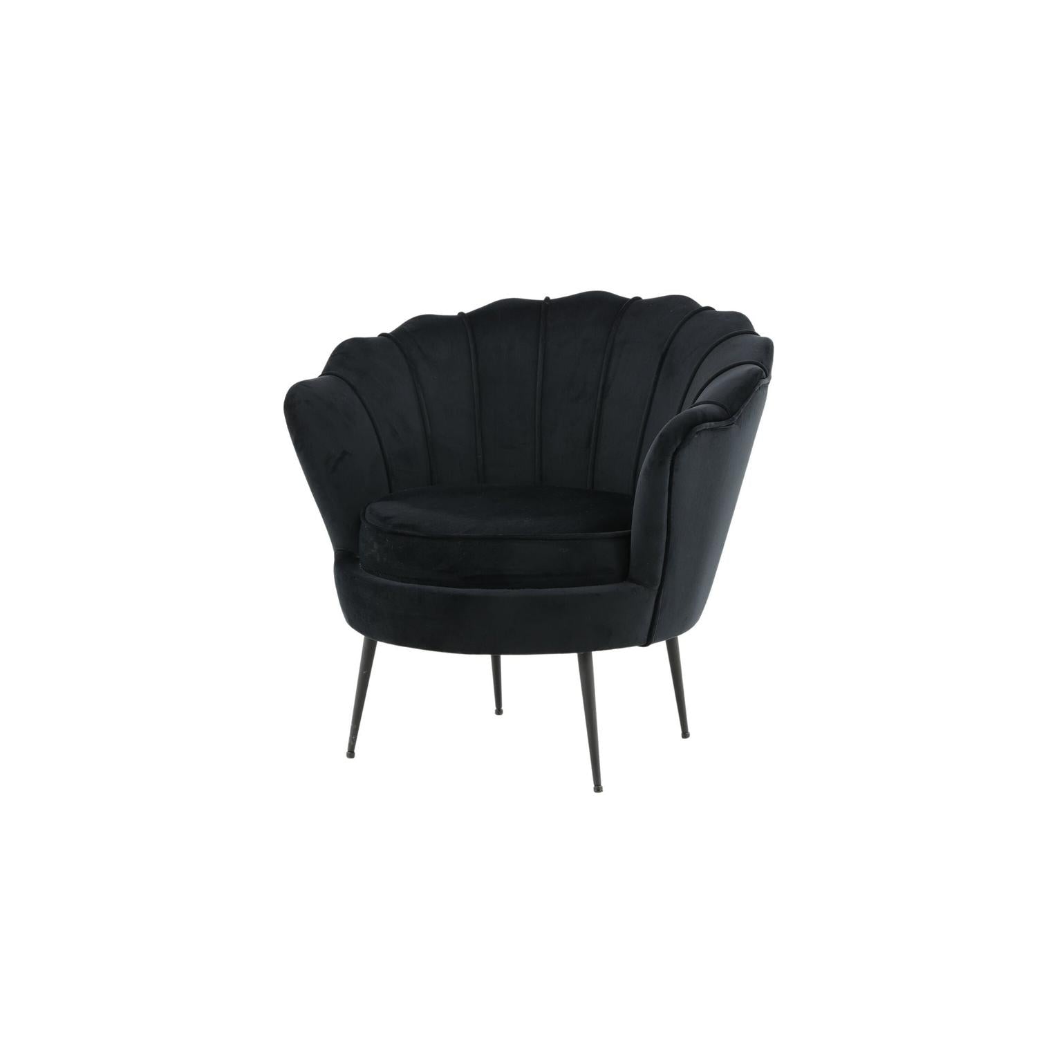 Sessel Calais aus Samt - Schwarz-Loungesessel-Venture Home-le canapé