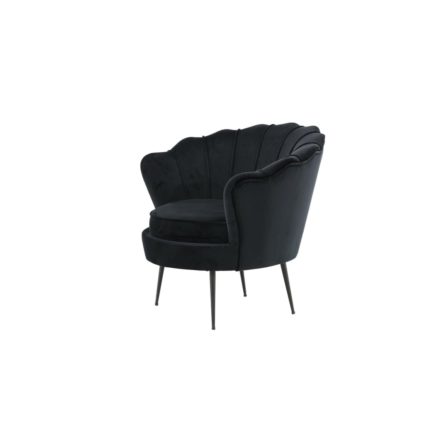 Sessel Calais aus Samt - Schwarz-Loungesessel-Venture Home-le canapé