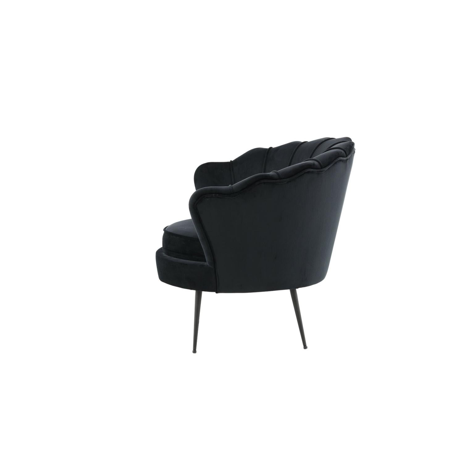 Sessel Calais aus Samt - Schwarz-Loungesessel-Venture Home-le canapé