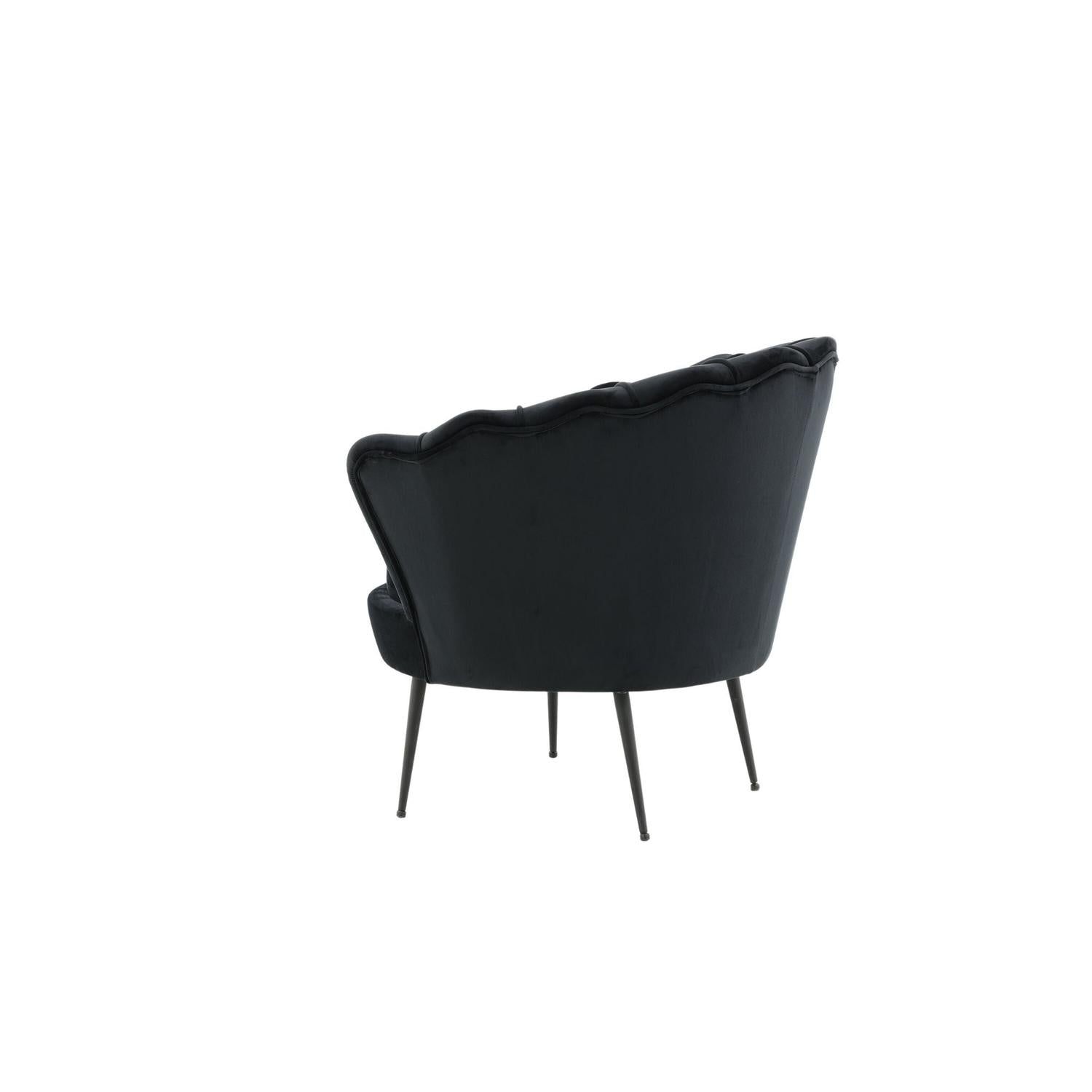 Sessel Calais aus Samt - Schwarz-Loungesessel-Venture Home-le canapé