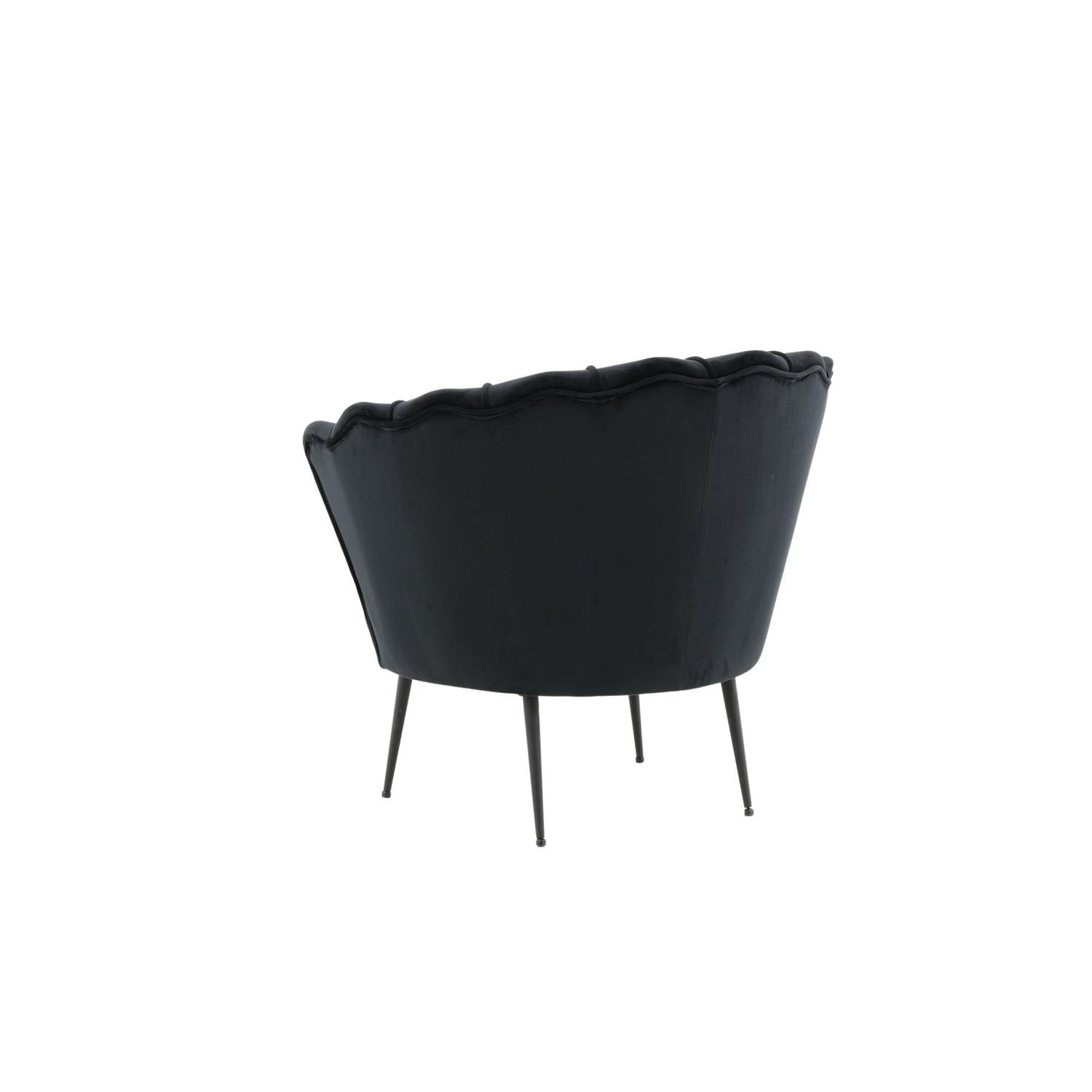 Sessel Calais aus Samt - Schwarz-Loungesessel-Venture Home-le canapé