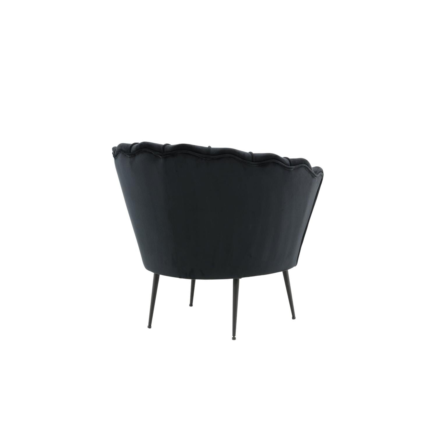 Sessel Calais aus Samt - Schwarz-Loungesessel-Venture Home-le canapé