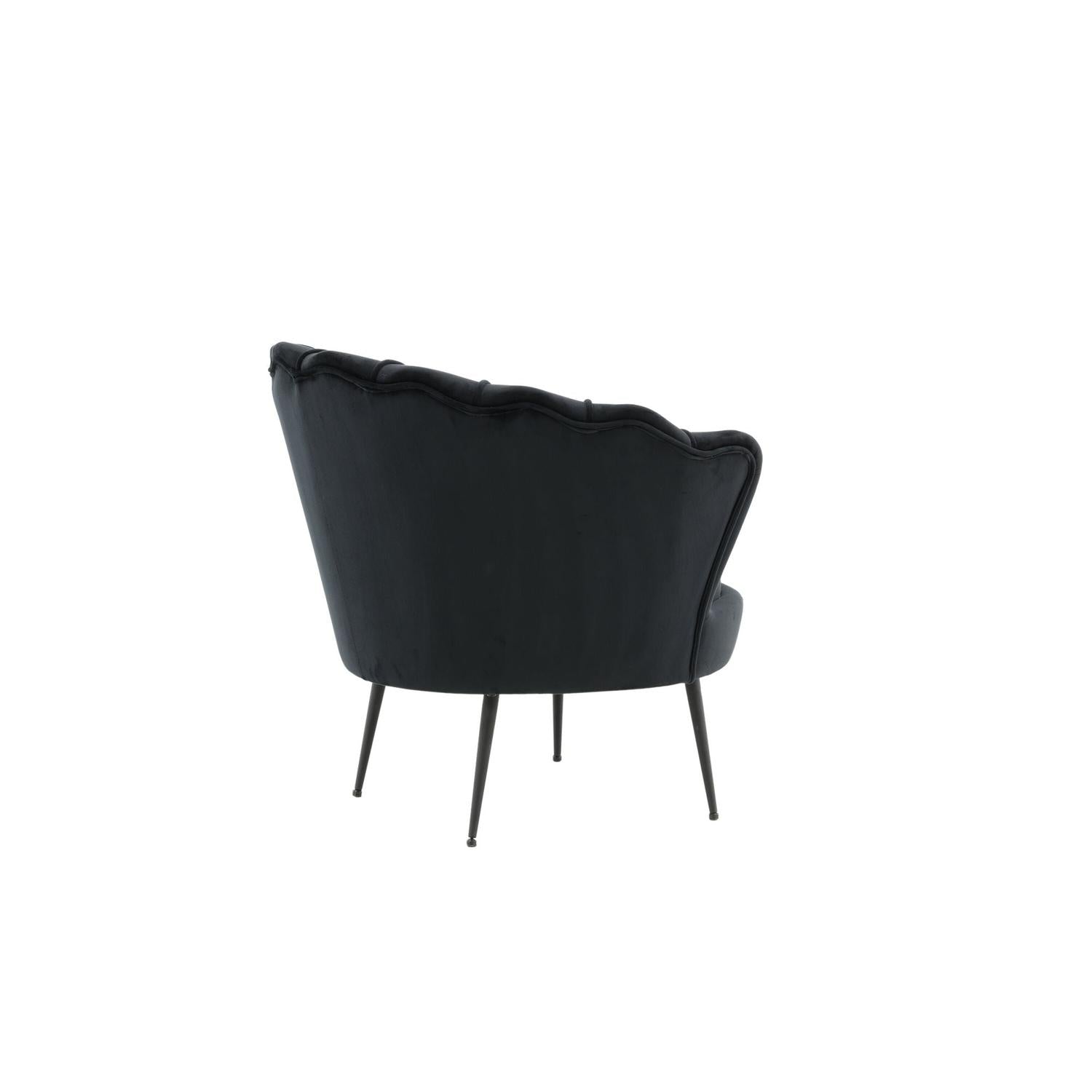 Sessel Calais aus Samt - Schwarz-Loungesessel-Venture Home-le canapé