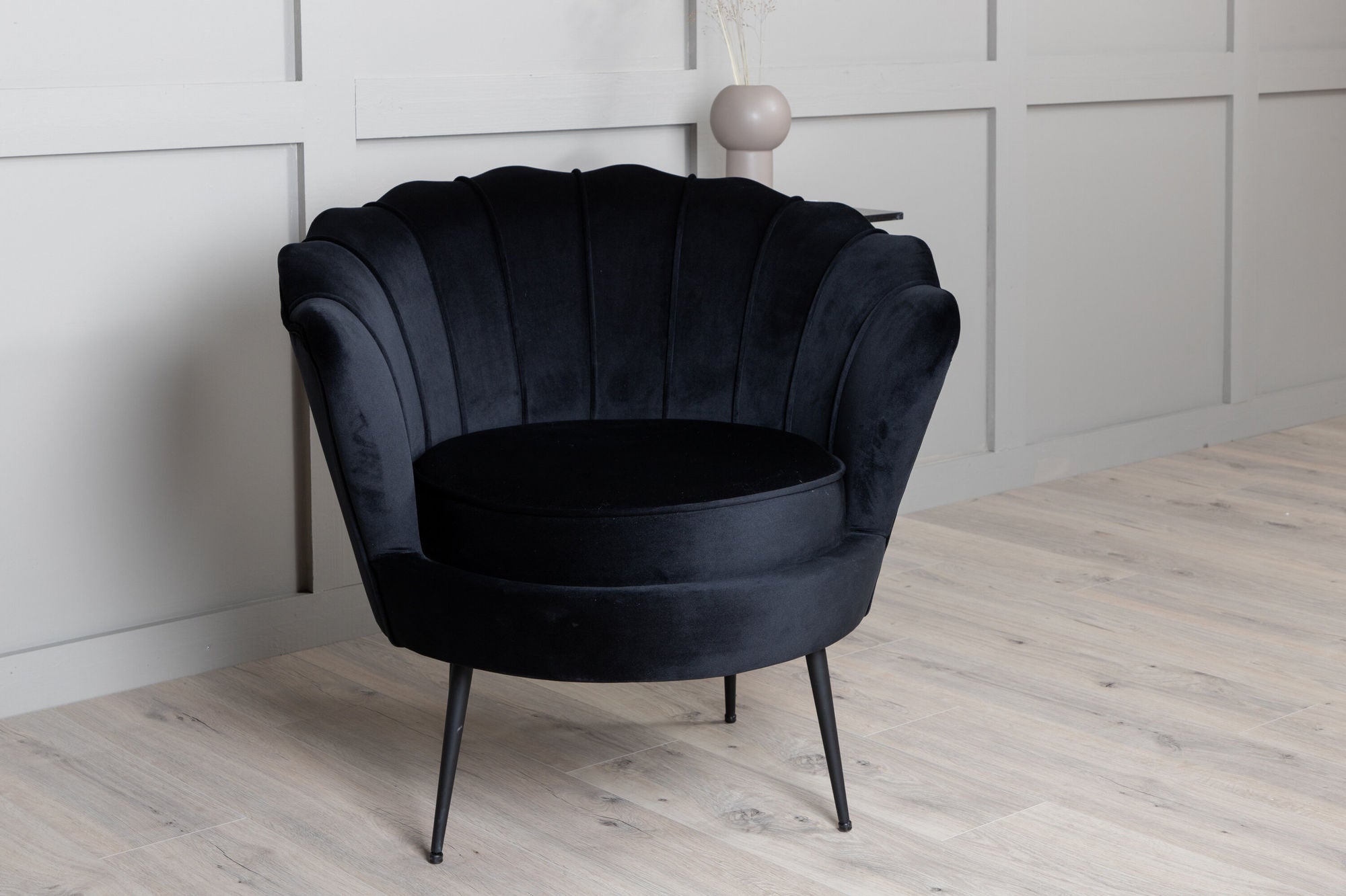 Sessel Calais aus Samt - Schwarz-Loungesessel-Venture Home-le canapé