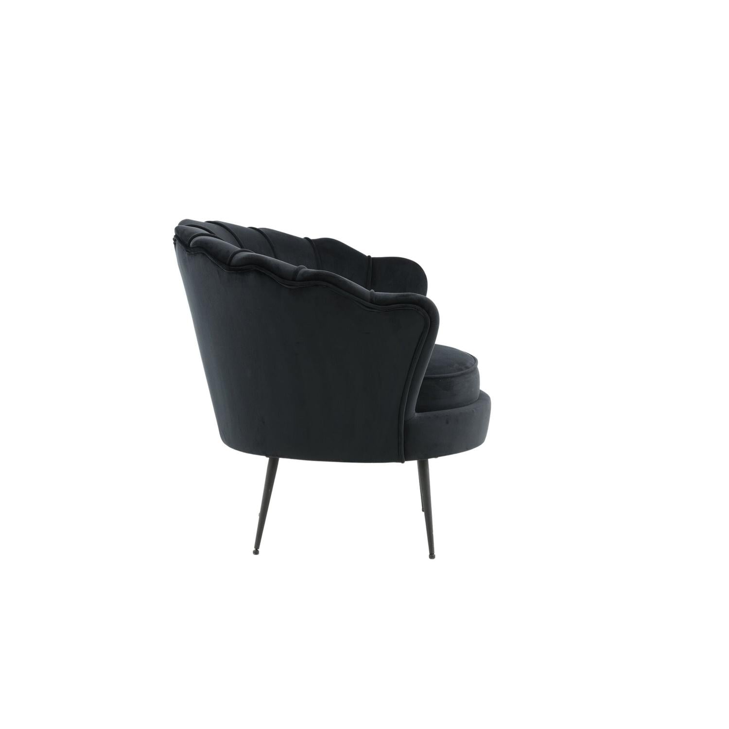 Sessel Calais aus Samt - Schwarz-Loungesessel-Venture Home-le canapé