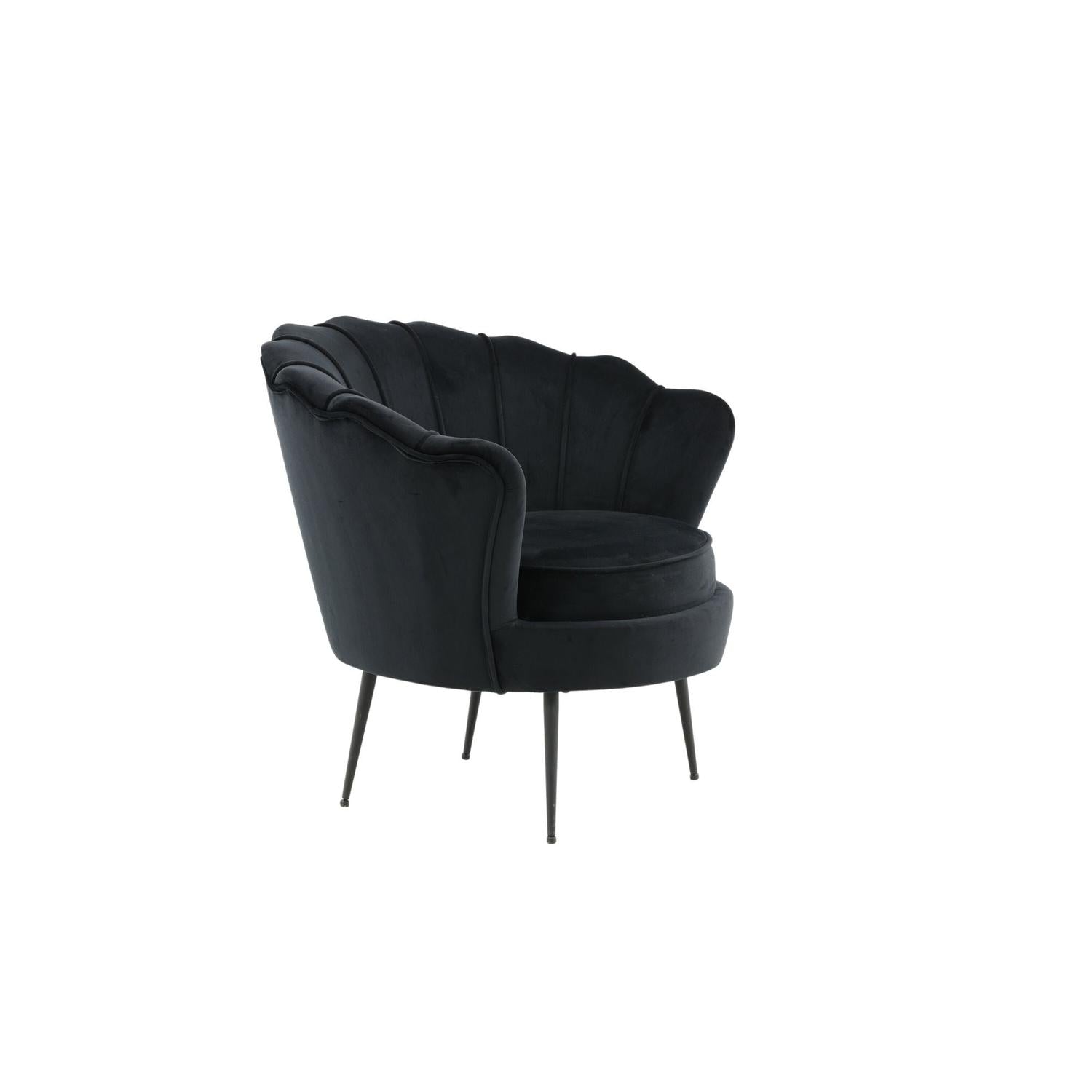Sessel Calais aus Samt - Schwarz-Loungesessel-Venture Home-le canapé