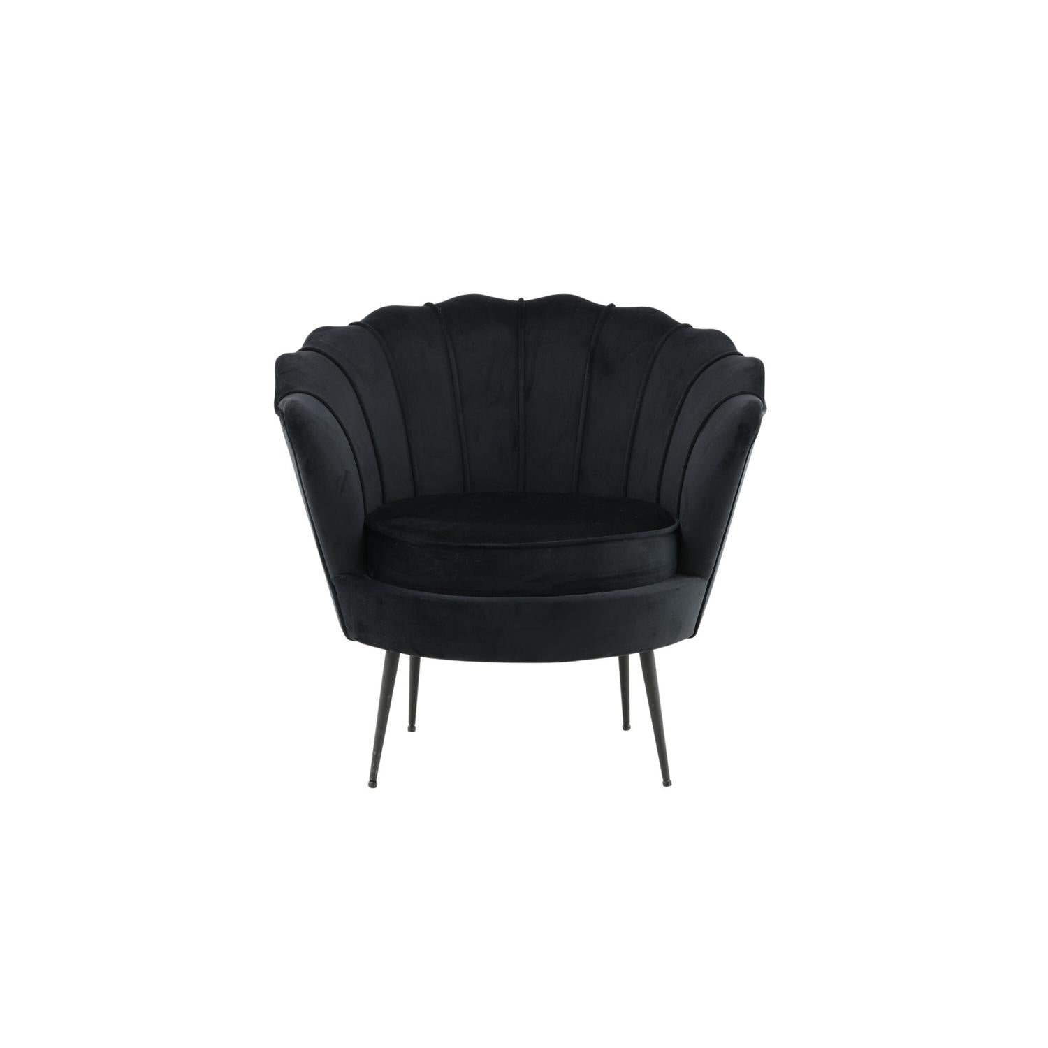 Sessel Calais aus Samt - Schwarz-Loungesessel-Venture Home-le canapé