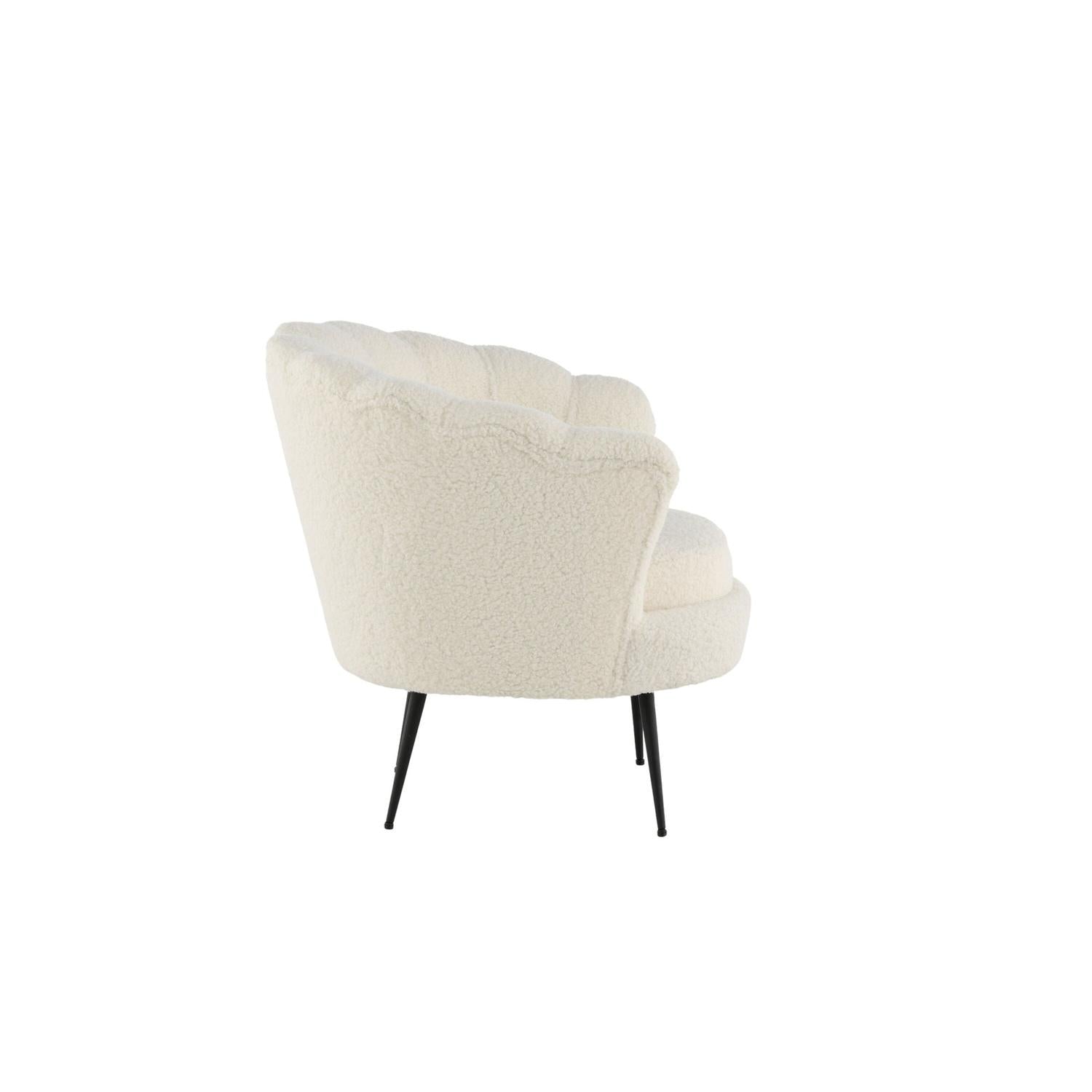Sessel Calais aus Teddy Bouclé - Weiß-Loungesessel-Venture Home-le canapé
