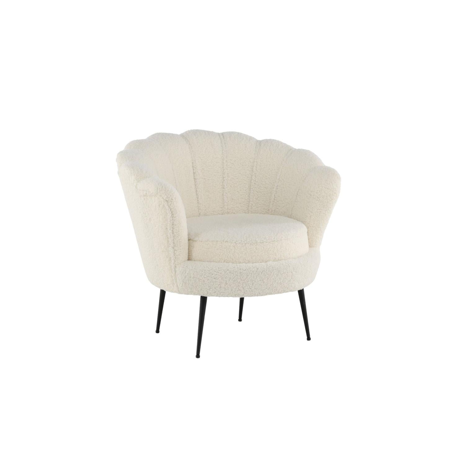 Sessel Calais aus Teddy Bouclé - Weiß-Loungesessel-Venture Home-le canapé
