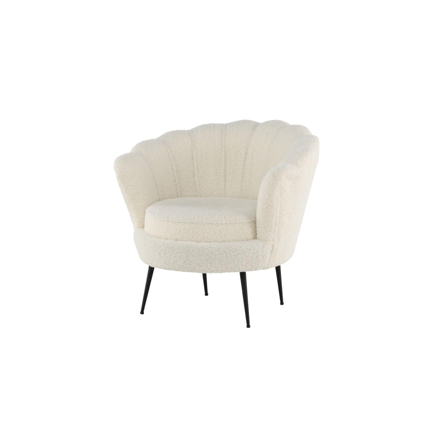 Sessel Calais aus Teddy Bouclé - Weiß-Loungesessel-Venture Home-le canapé