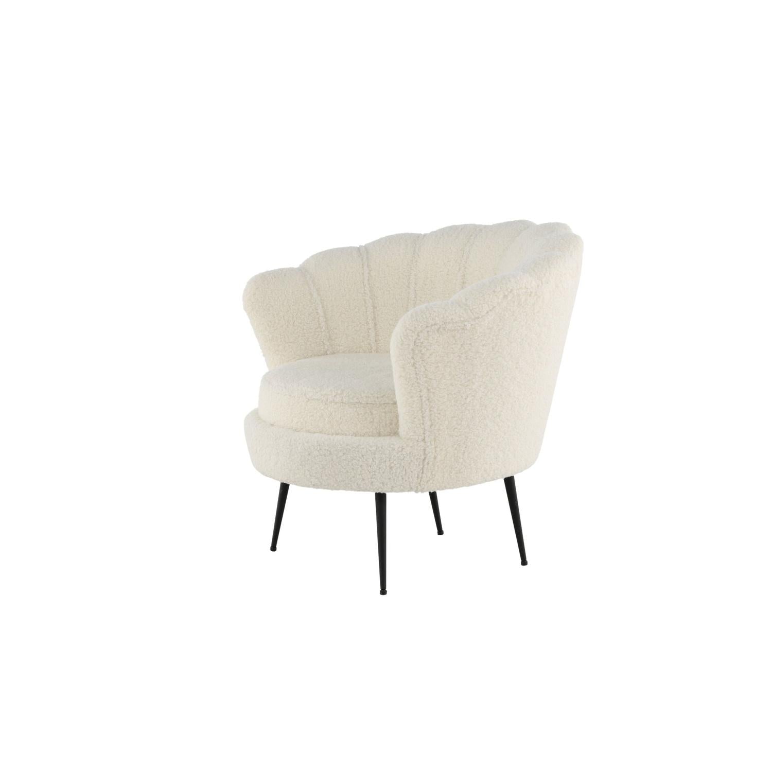Sessel Calais aus Teddy Bouclé - Weiß-Loungesessel-Venture Home-le canapé