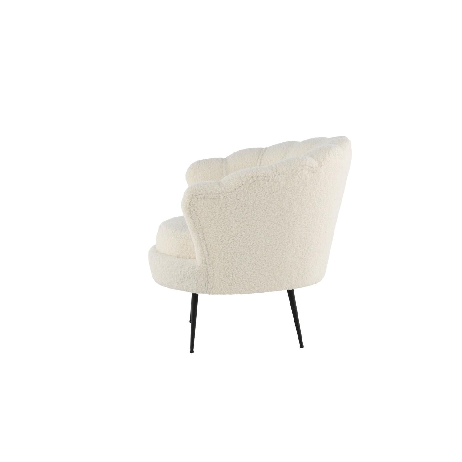 Sessel Calais aus Teddy Bouclé - Weiß-Loungesessel-Venture Home-le canapé